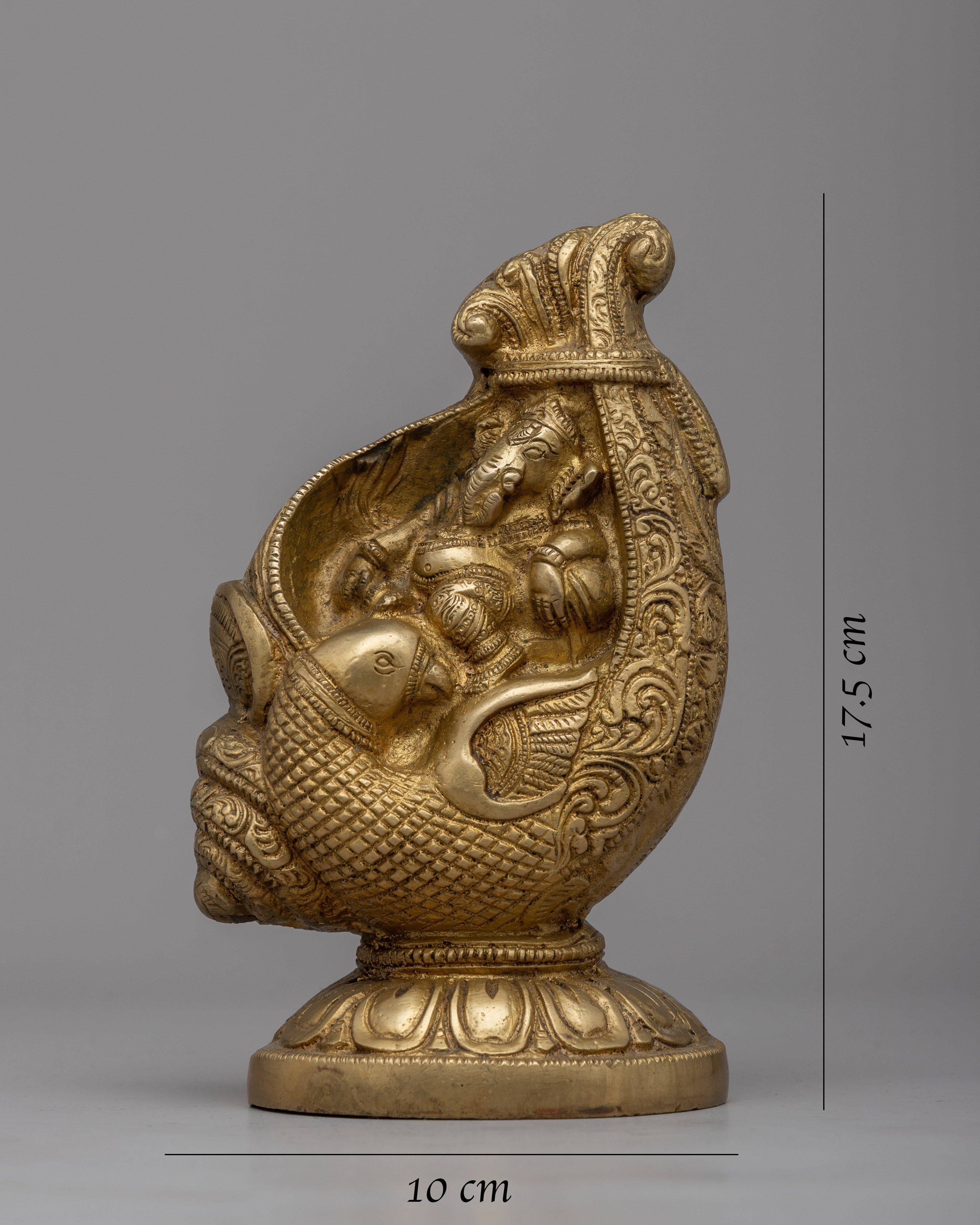 Conch Jai Ganesha Statue | Sacred Hindu Deity for Blessings and Prosperity