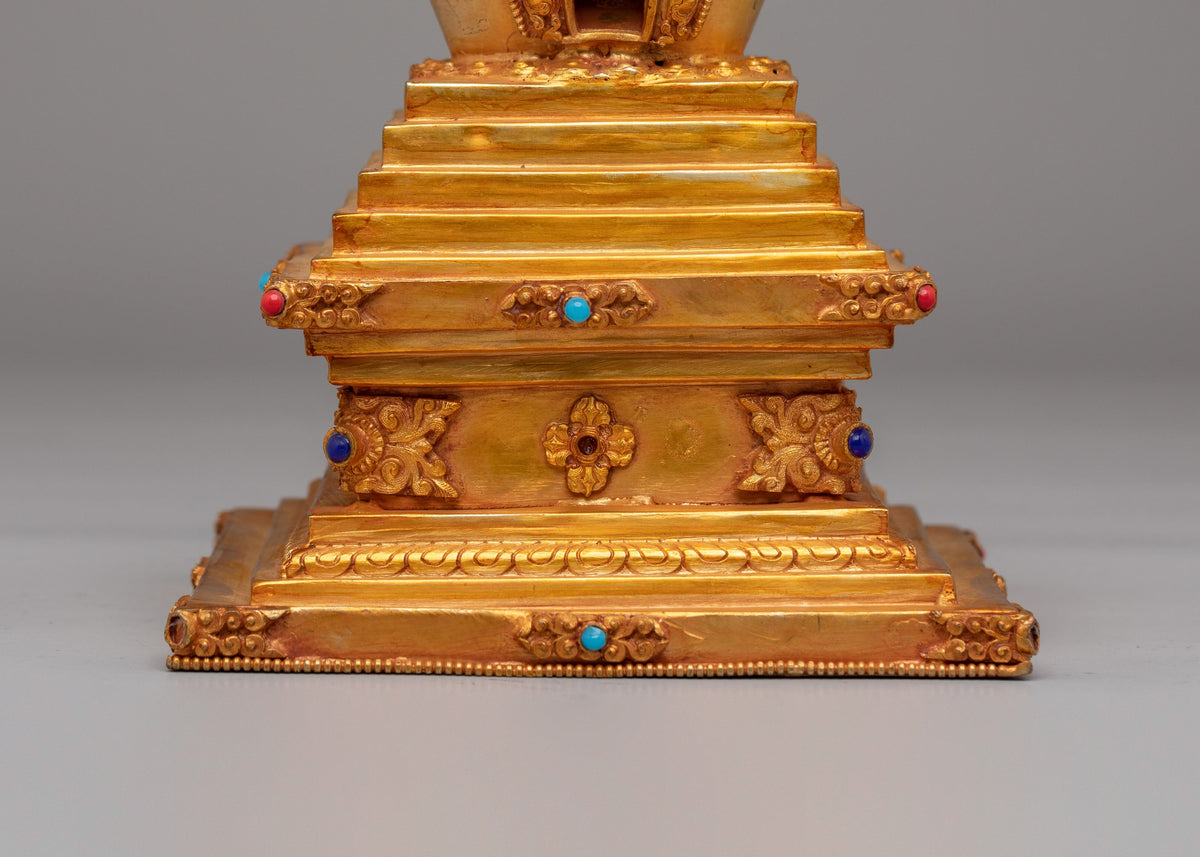 Handcrafted Buddhist Enlightenment Chorten | Symbol of Spiritual Awakening