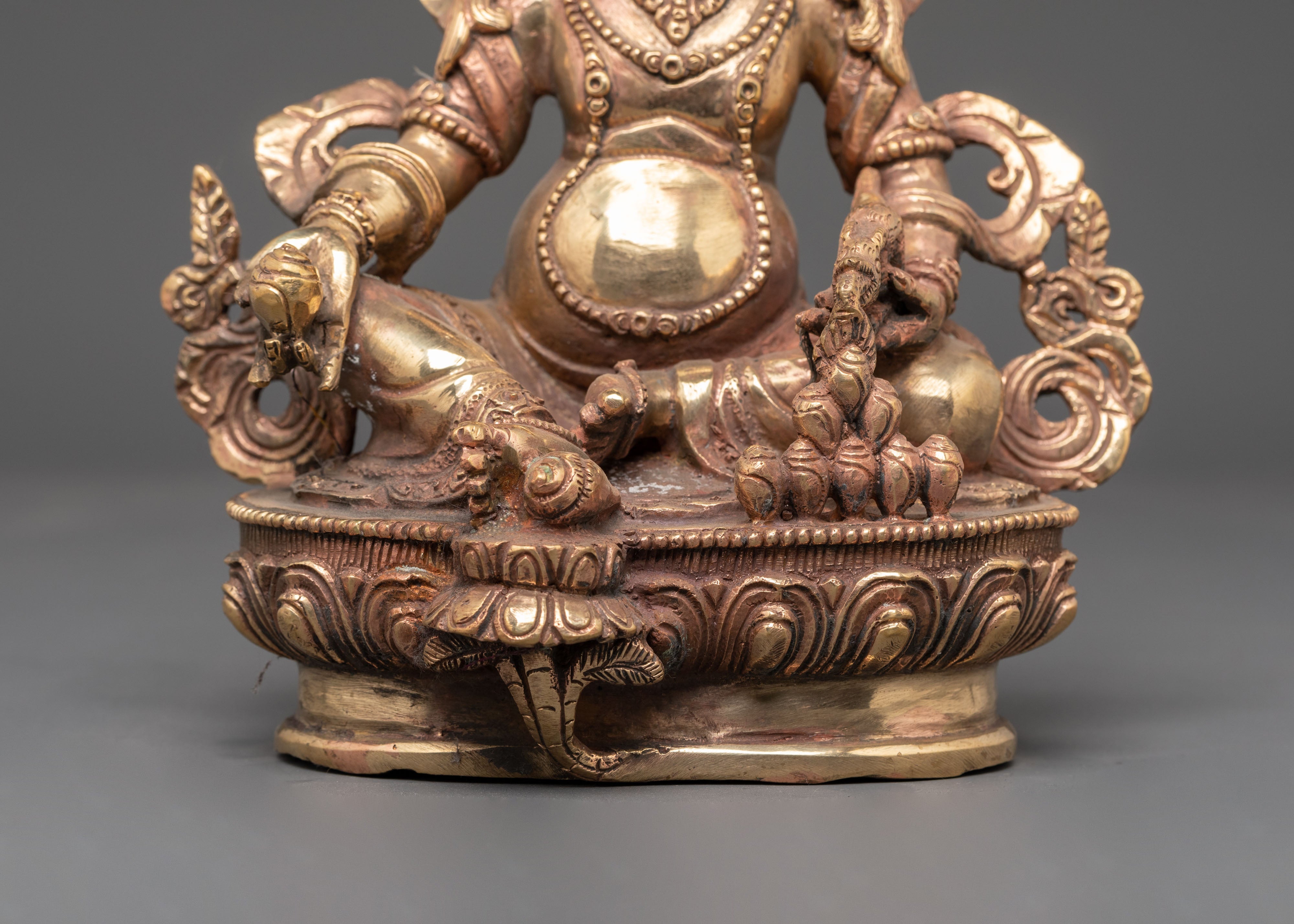 Tibetan Wealth Deity Dzambhala | Handcrafted Copper Sculpture