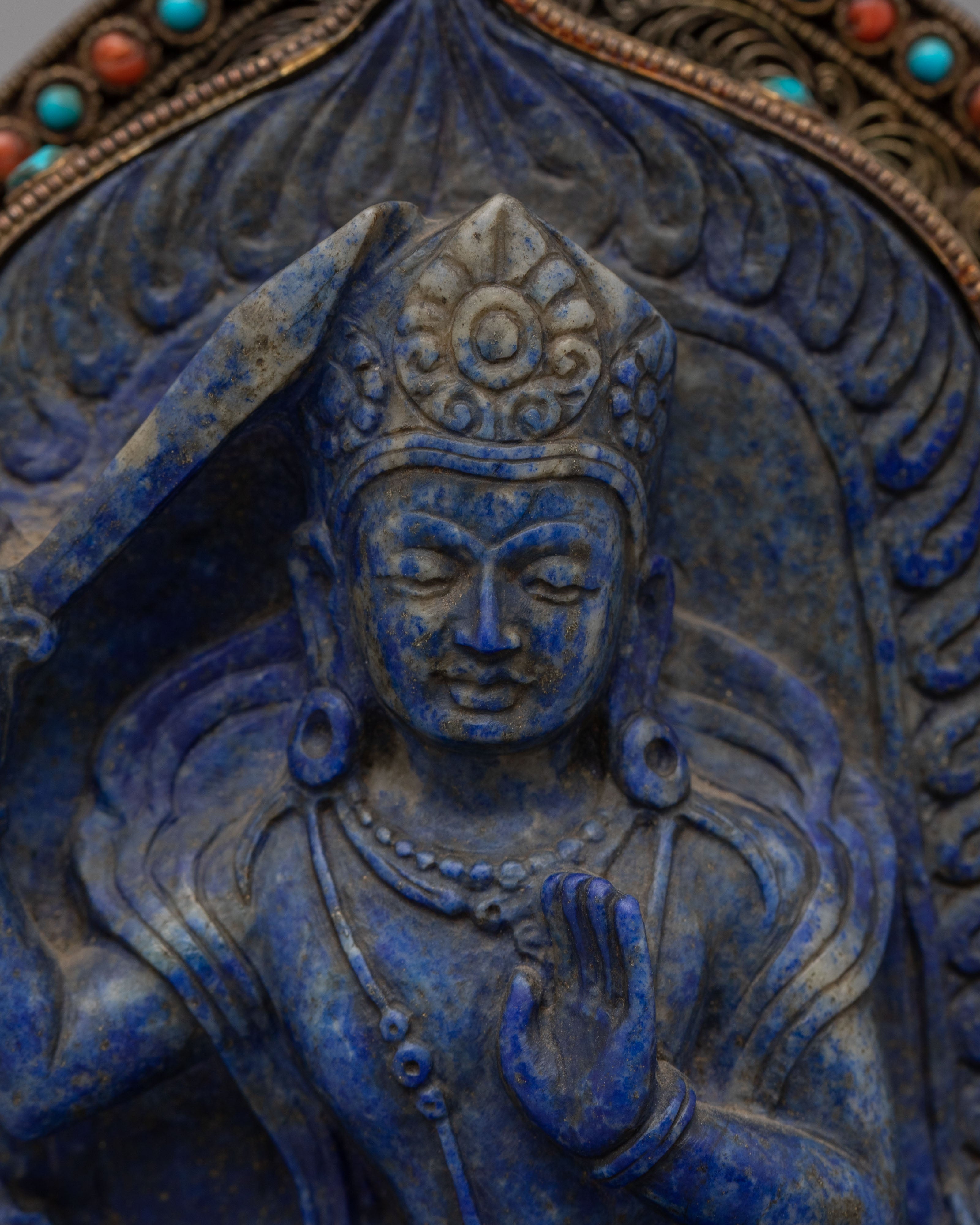 Himalayan Sacred Manjushri Statue | Traditional Buddhist Deity of Wisdom