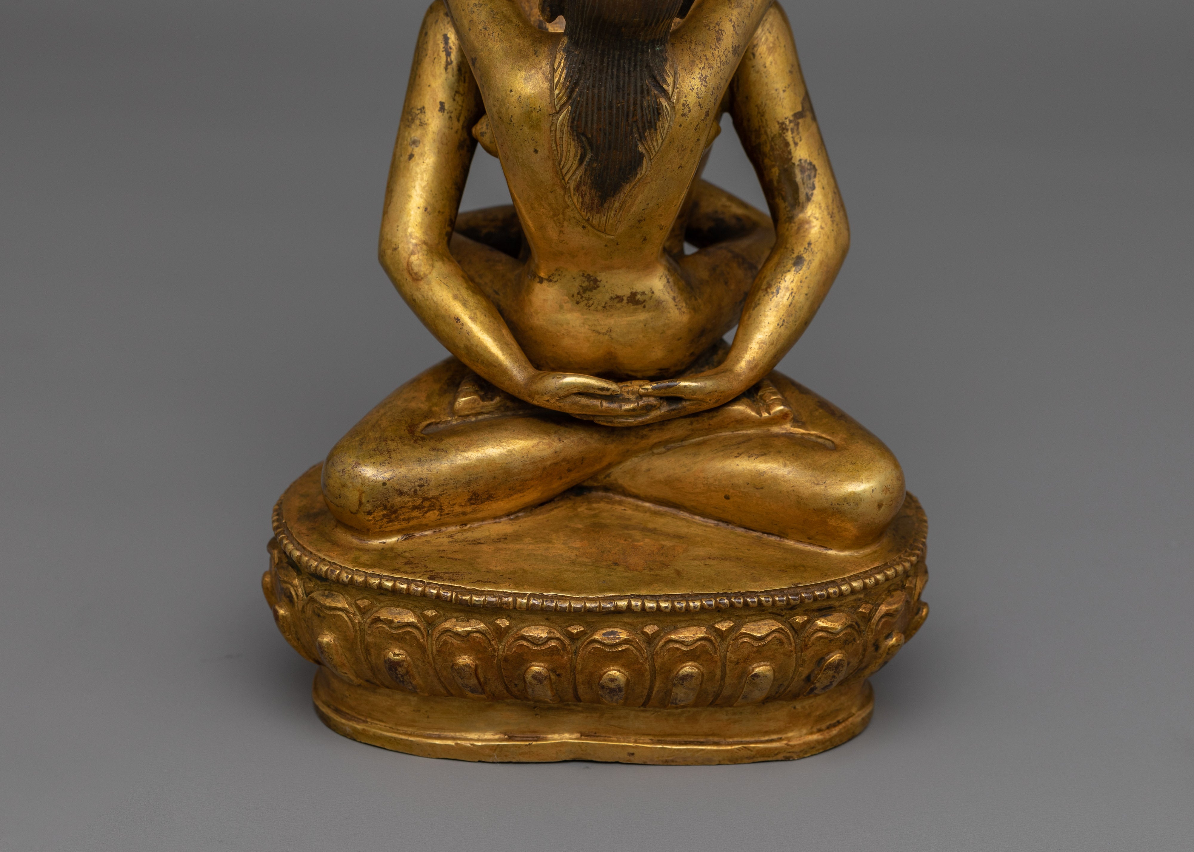 Sacred Samantabhadra Statue with His Consort | 24K Gold Gilded Figure