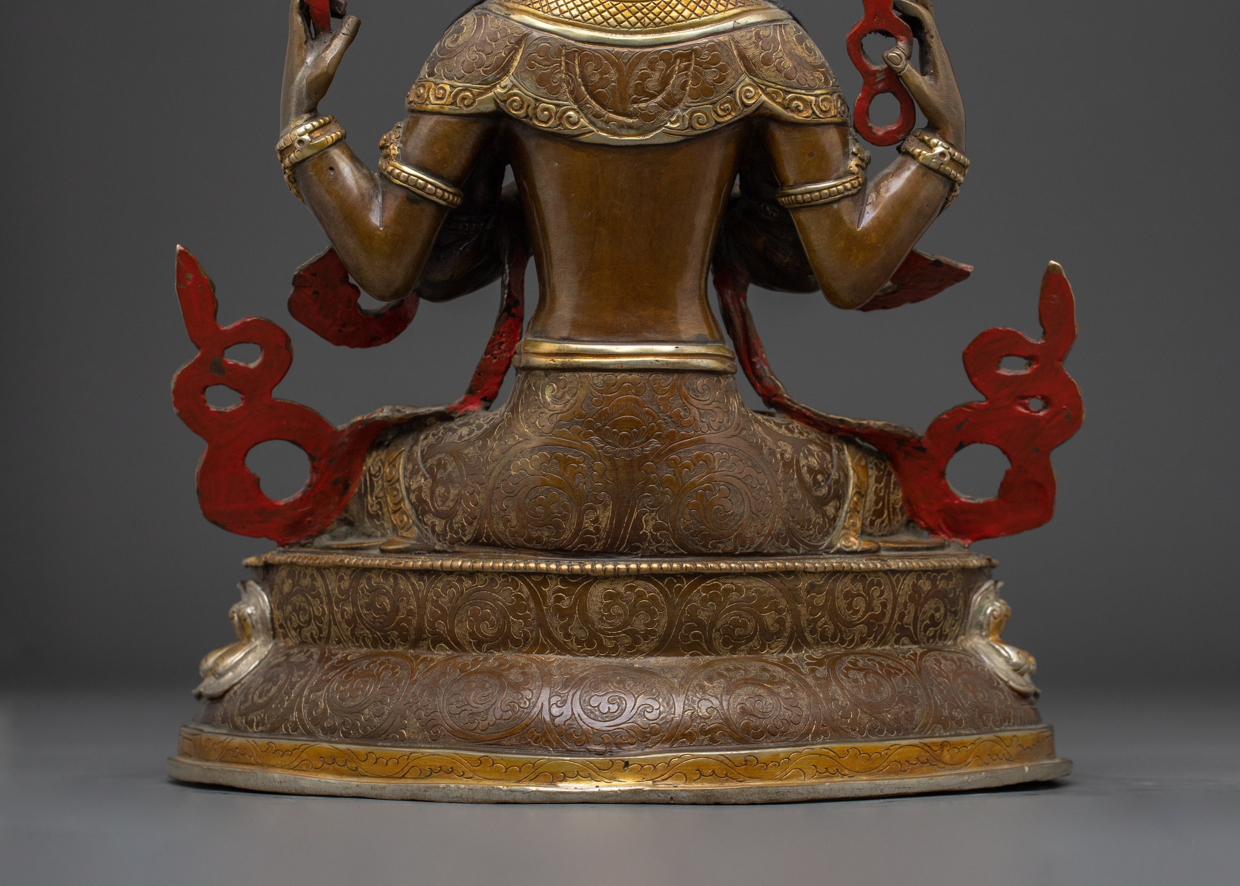 Copper Chenrezig Bodhisattva statue |  Embodying Compassion and Wisdom