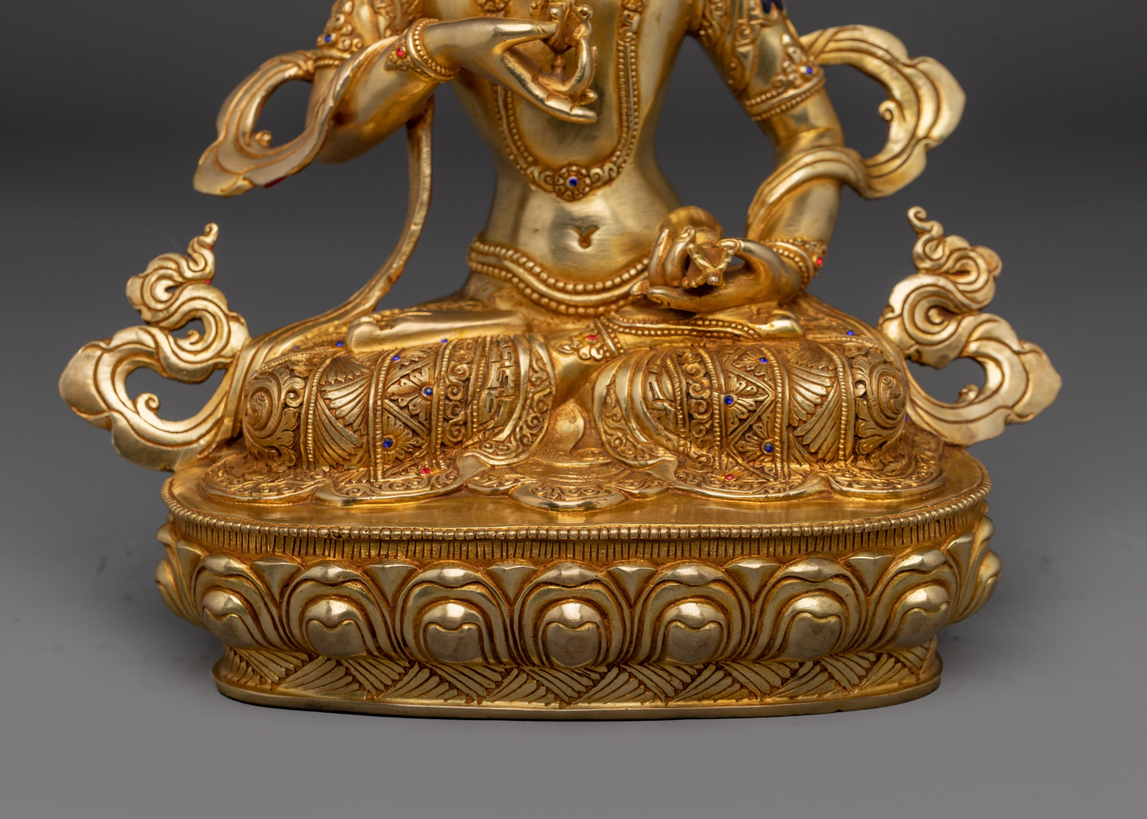 Serene Golden Statue of Dorje Sempa | Deity of Purification and Wisdom