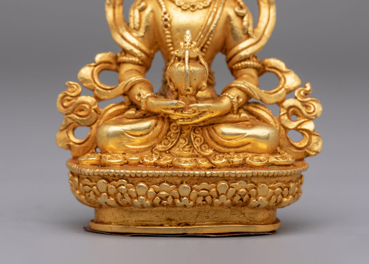 Sacred Amitayus Long Life Buddha Statue | Handmade Tibetan Sculpture
