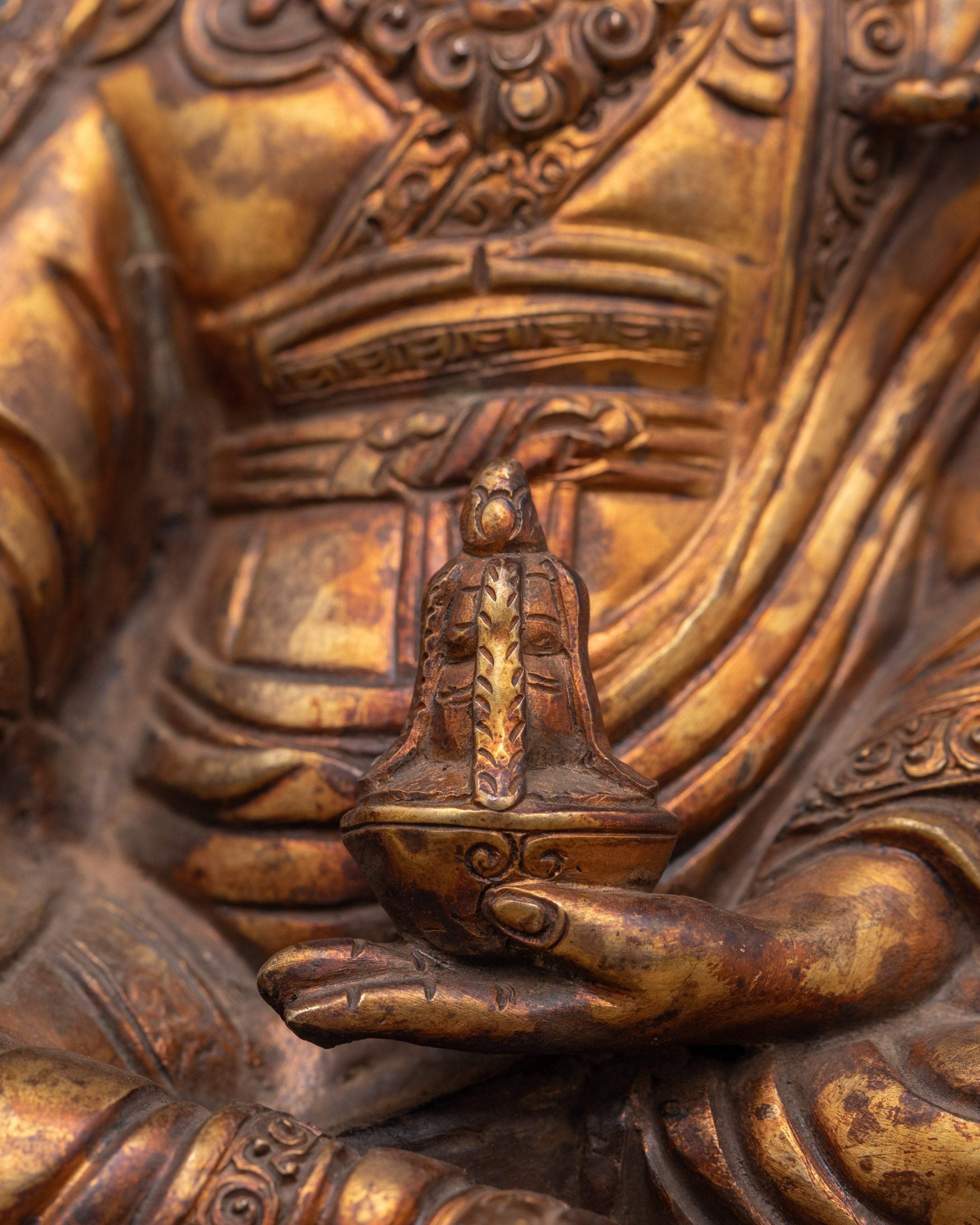 Himalayan Padmasambhava Statue | Tibetan Buddhist Sculpture for Spiritual Practice
