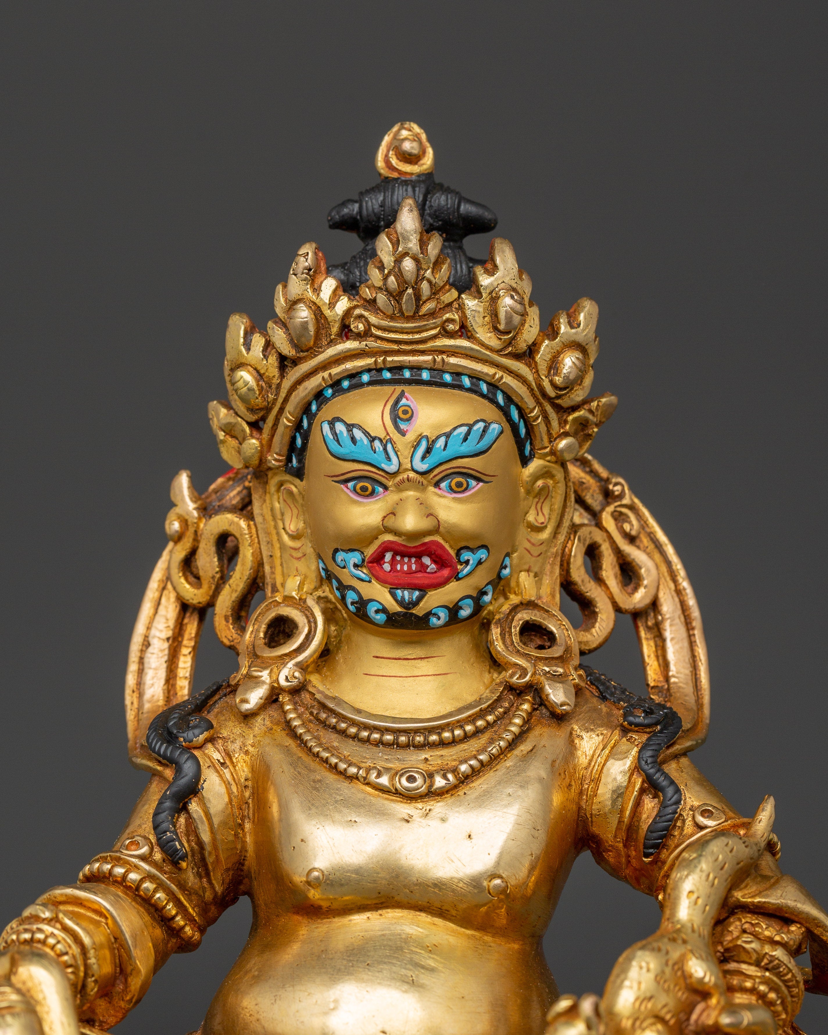 Gold Plated Dzambhala Idol | Copper Body with Gold Plating