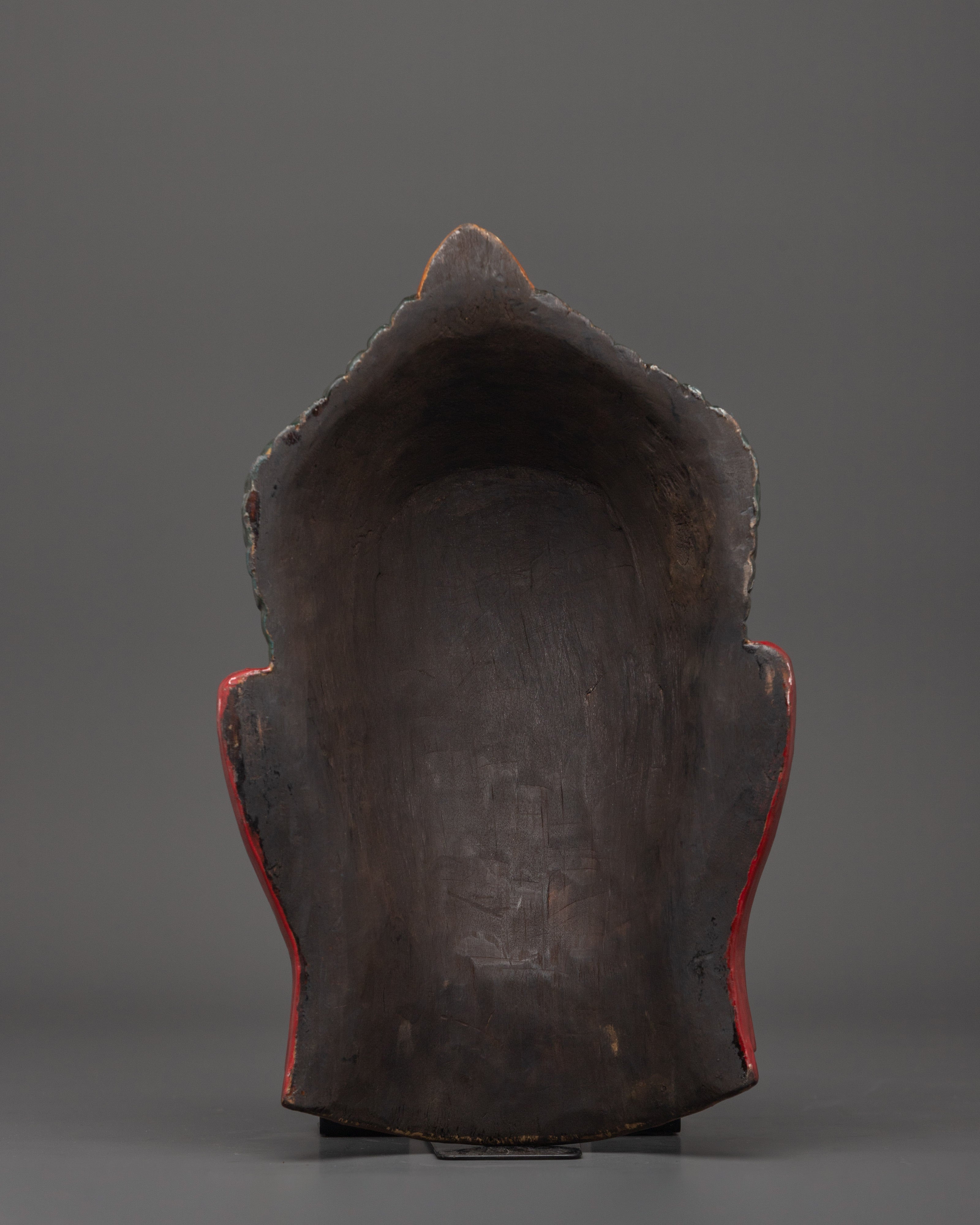 Buddha Red Wooden Wall Hanging Mask | Symbol of Serenity and Enlightenment
