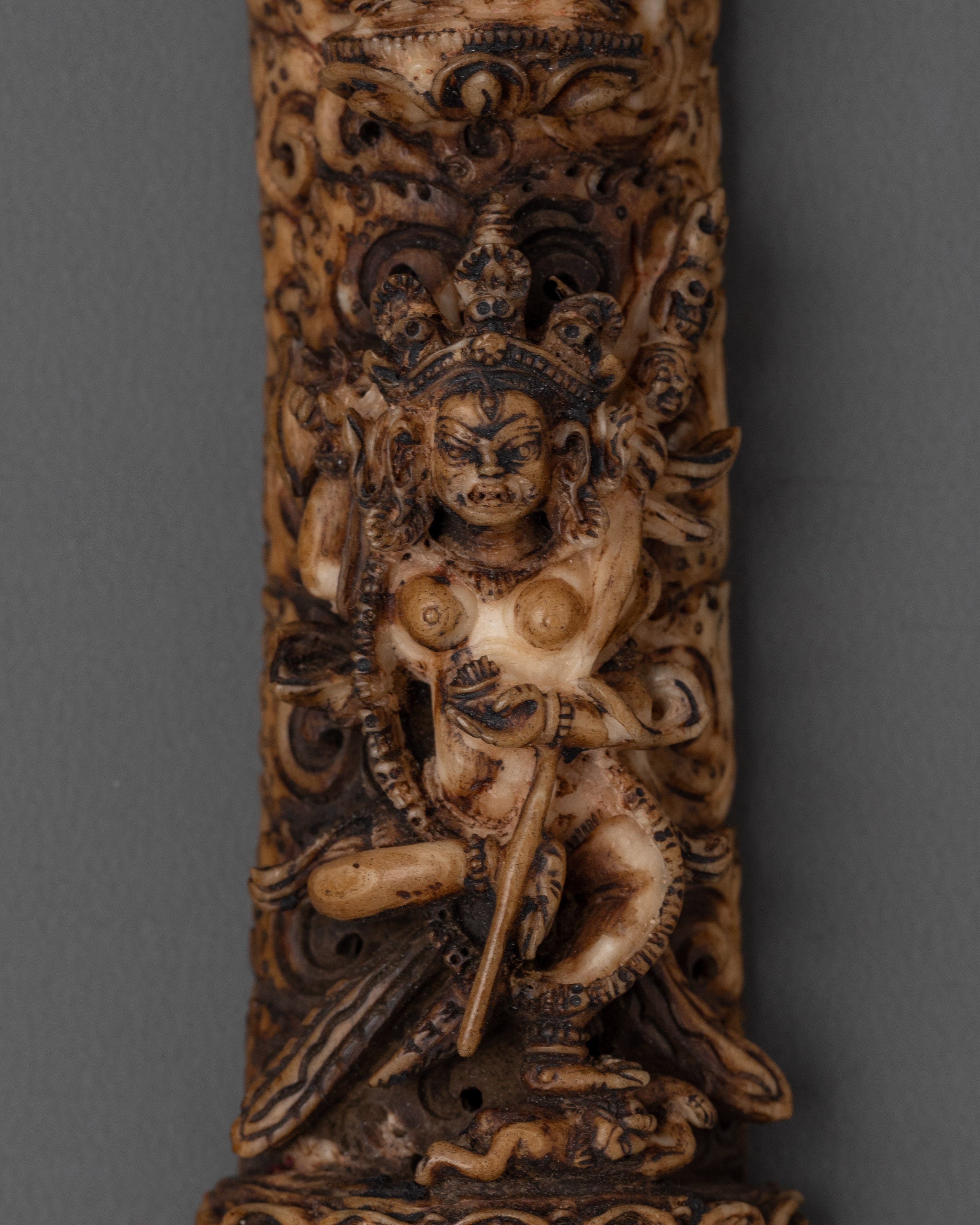 Sacred Bone Carving with Divine Deities | Ethically Sourced Buffalo Bone Art