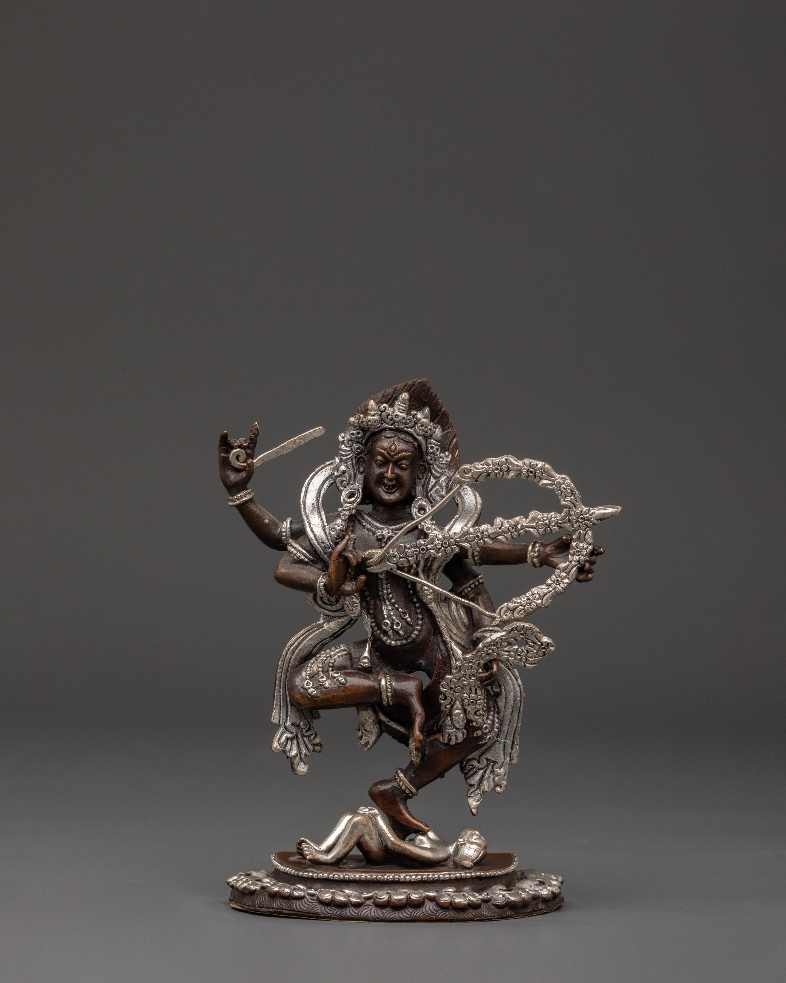 Silver Plated Statue of Kurukulla | Tibetan Goddess Statue of Love
