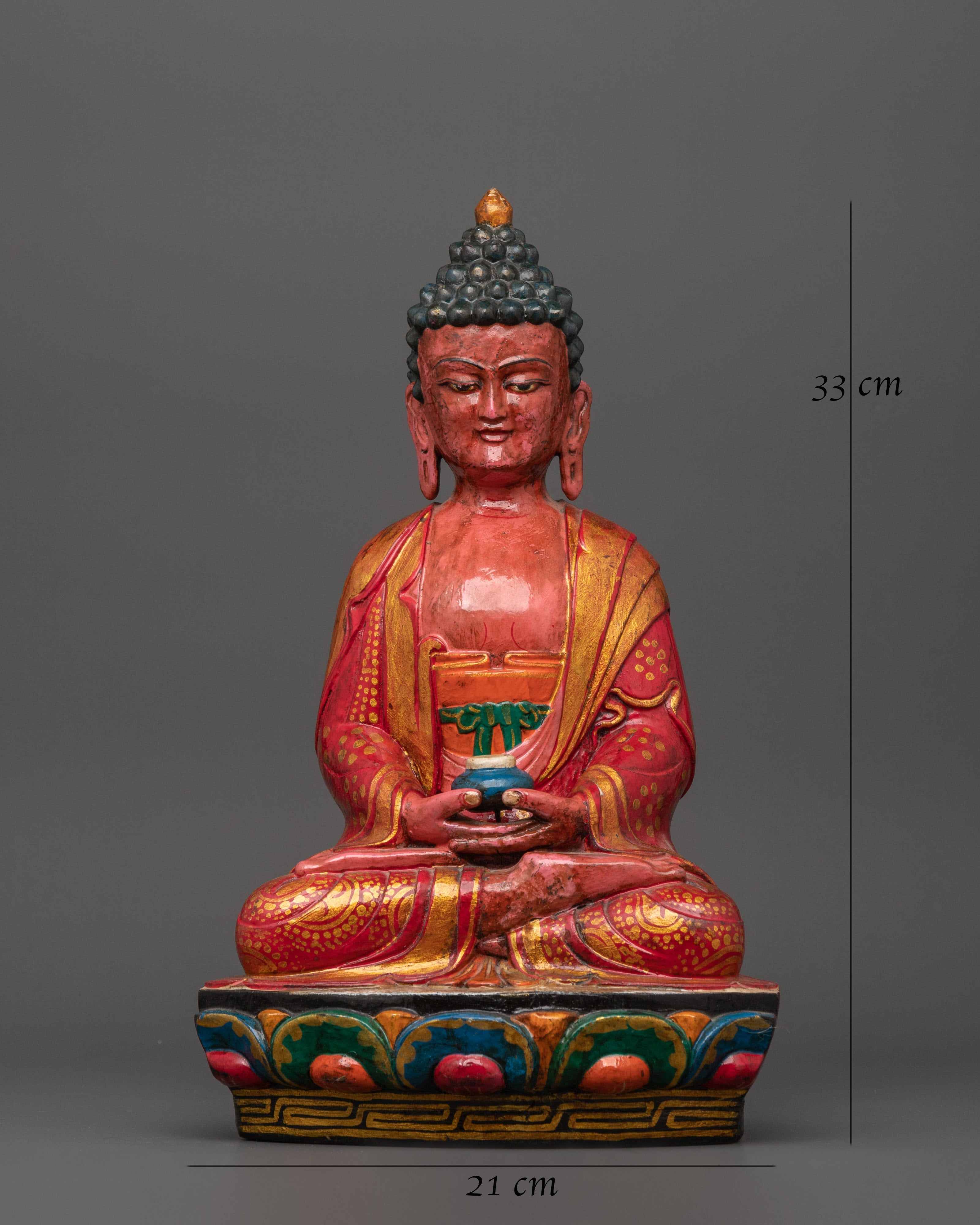 Amitabha Buddha Wooden Statue | Symbol of Infinite Light & Wisdom