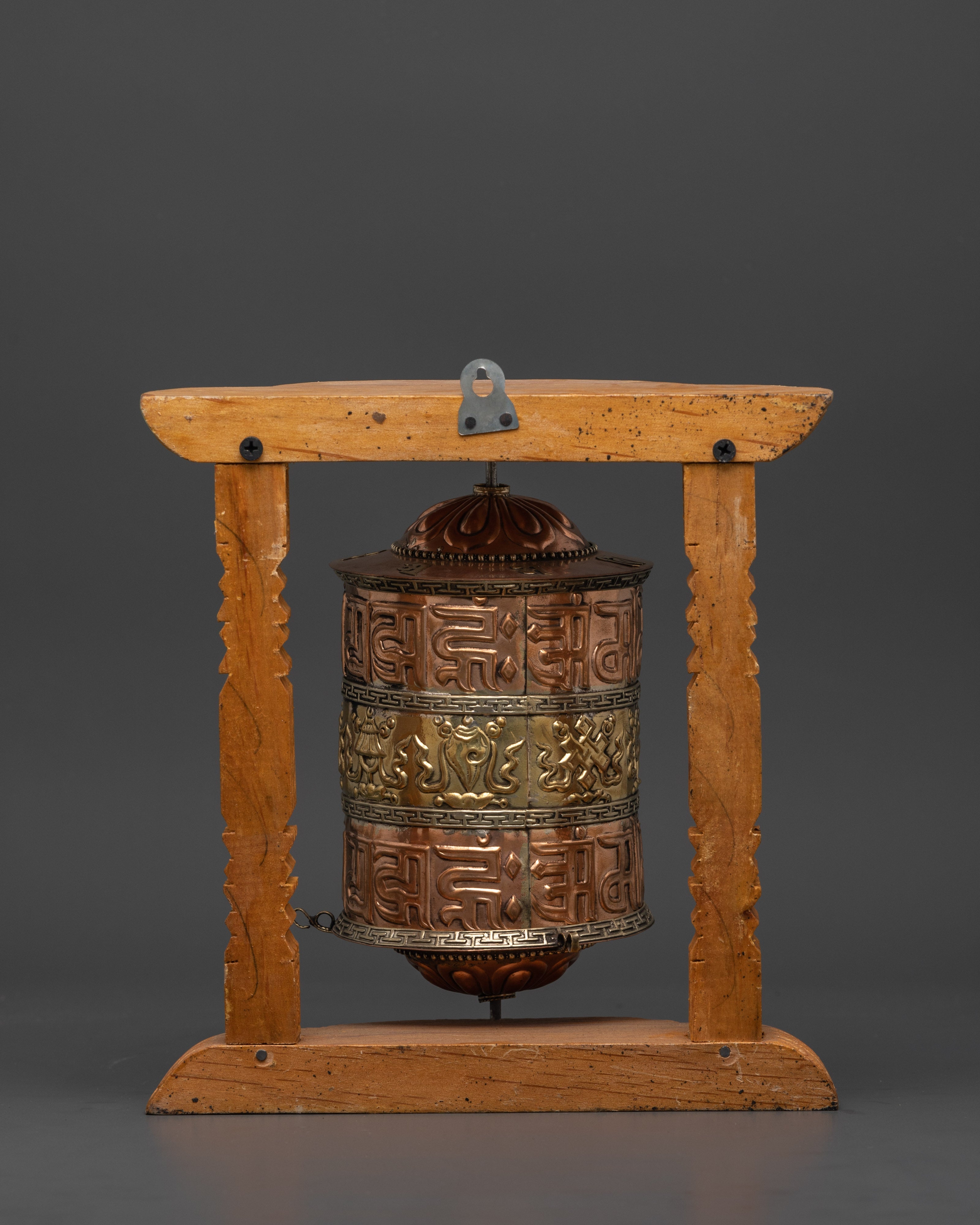 Buddhist Sacred Prayer Wheel | Sacred Wood Frame