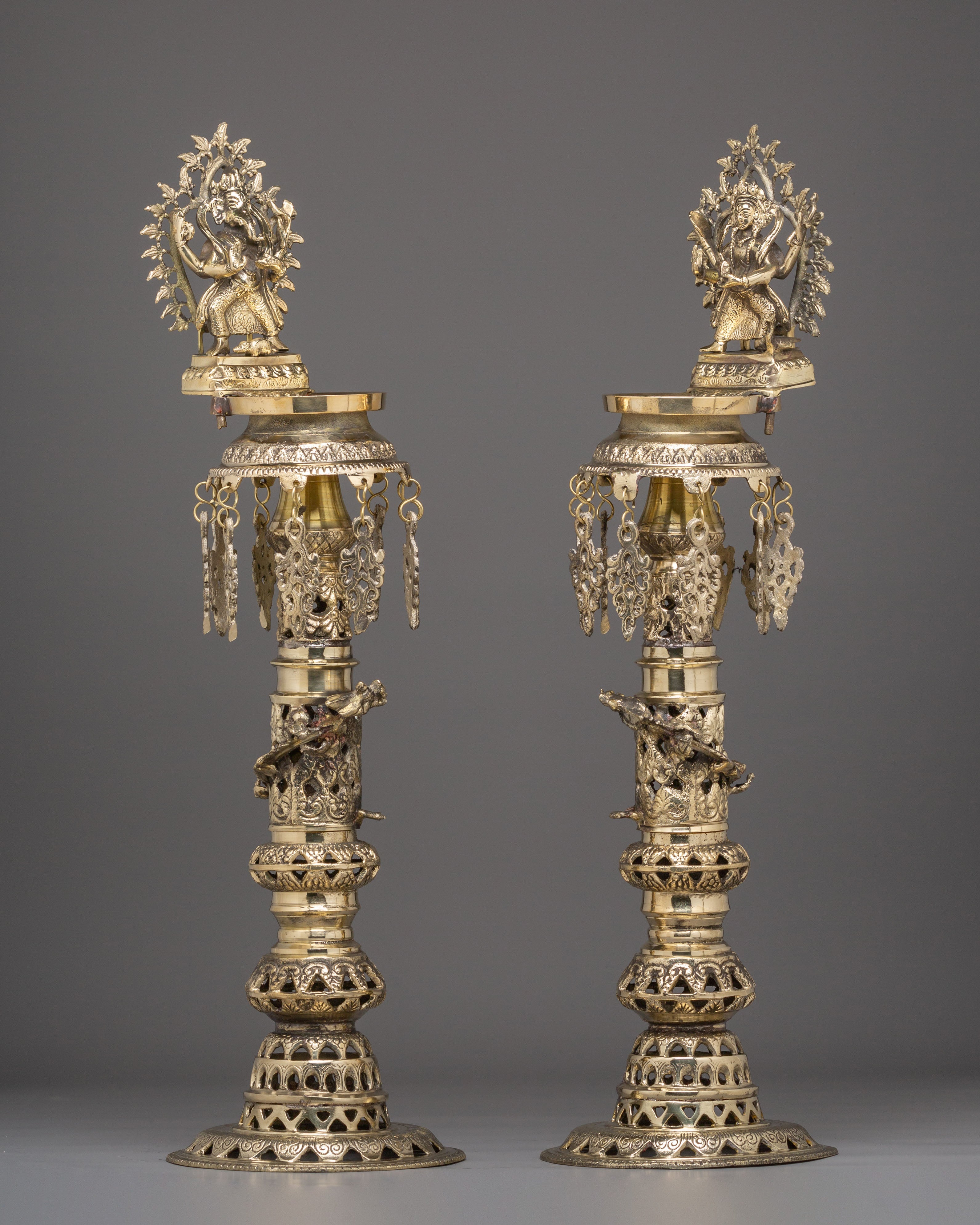 Handmade Panas Oil Lamp Set | Sacred Brass Lamp