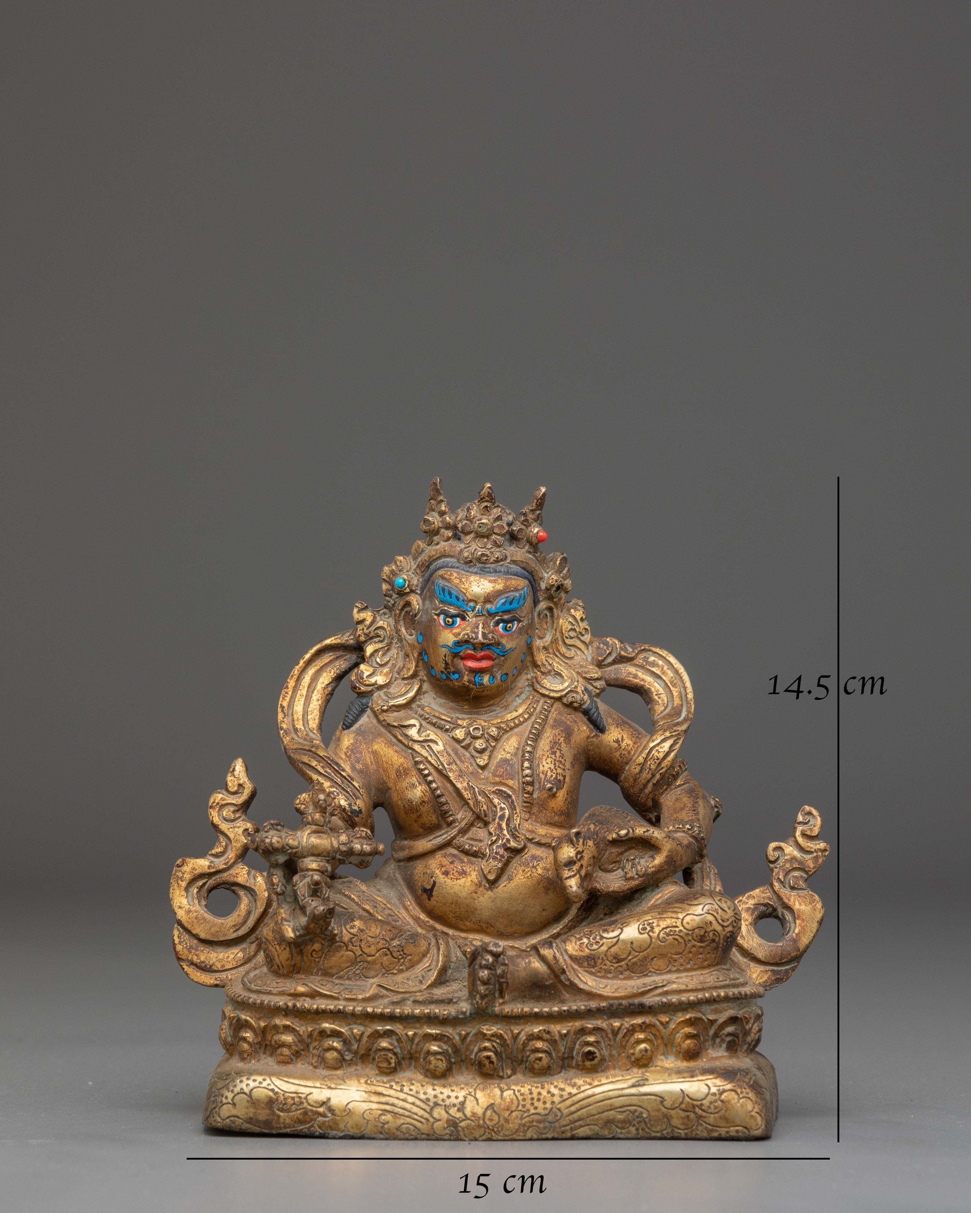 Handmade Copper Statue of Dzambhala | Statue for Altar