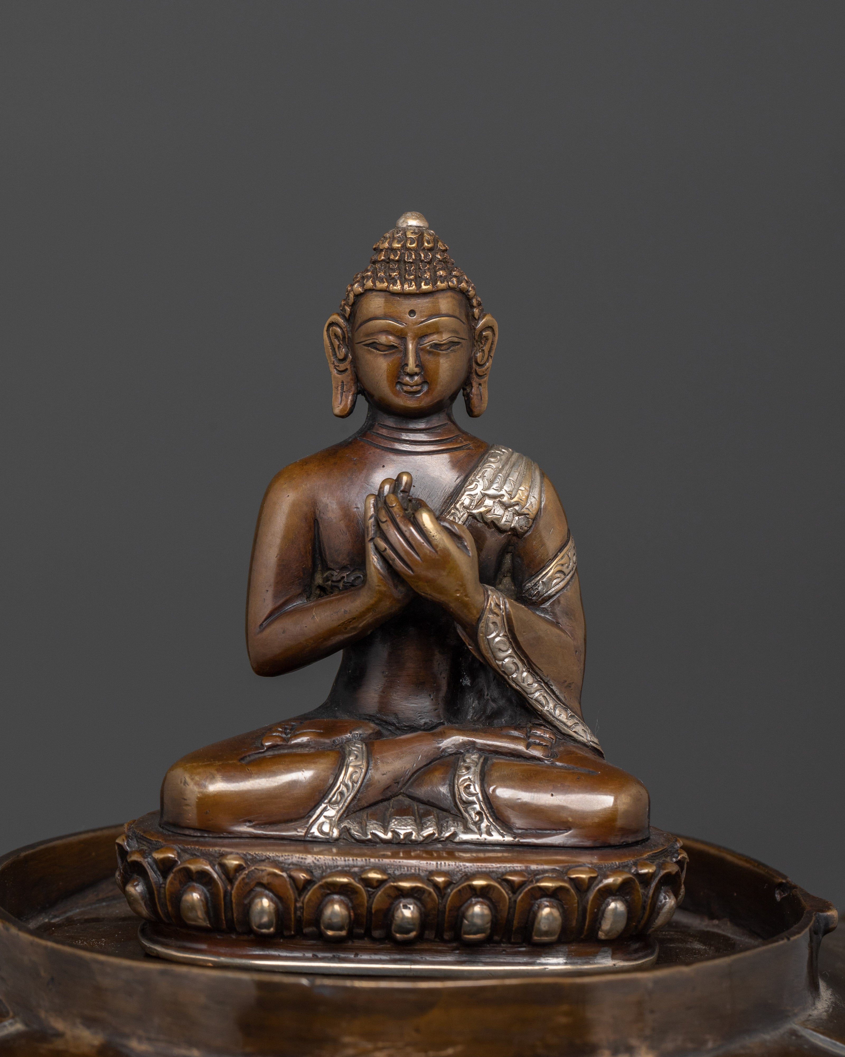 Large Oxidized Copper Stupa | Buddha Statue for Altar