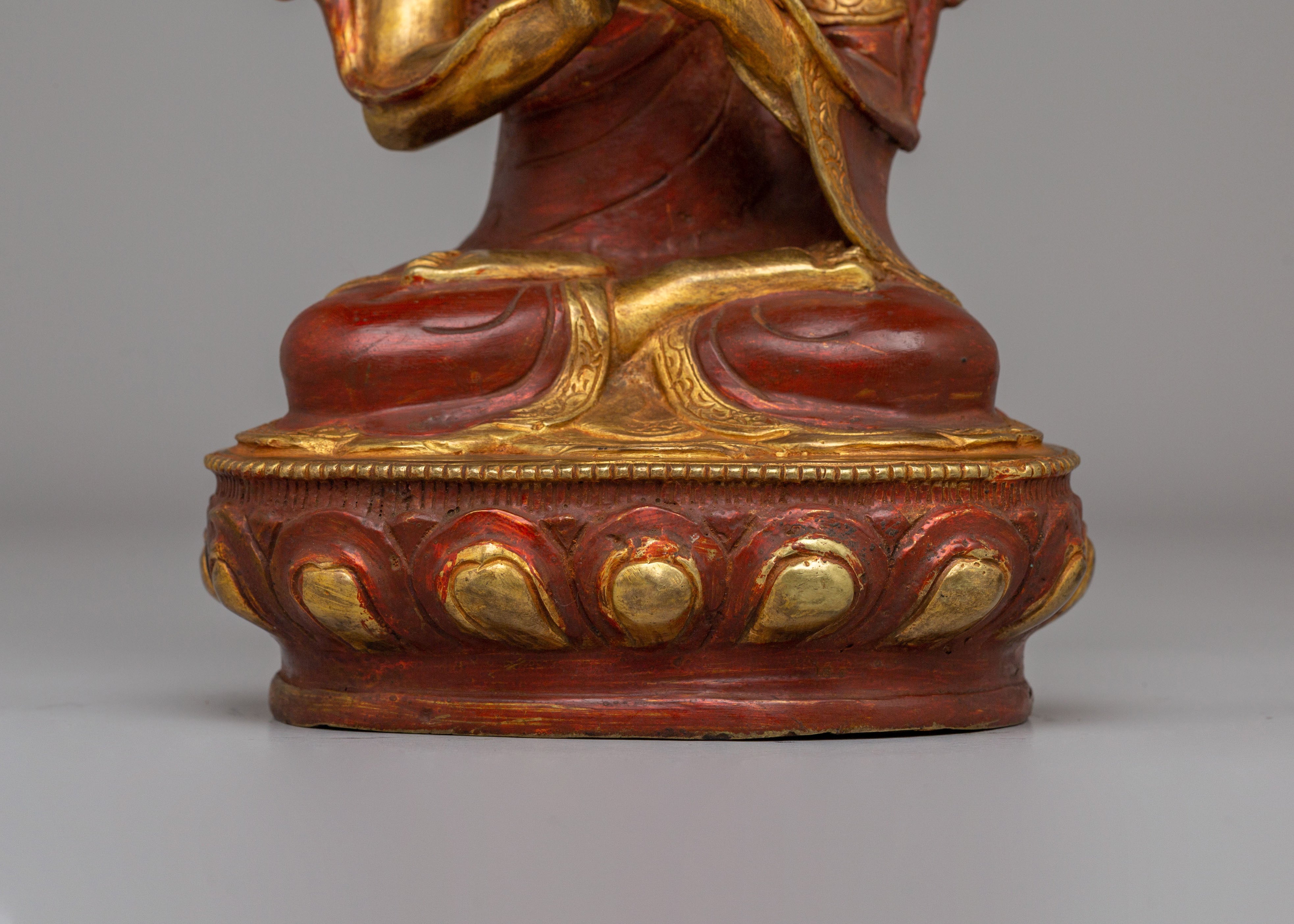Handcrafted Tsongkhapa Set Statue | Tibetan Buddhist Master