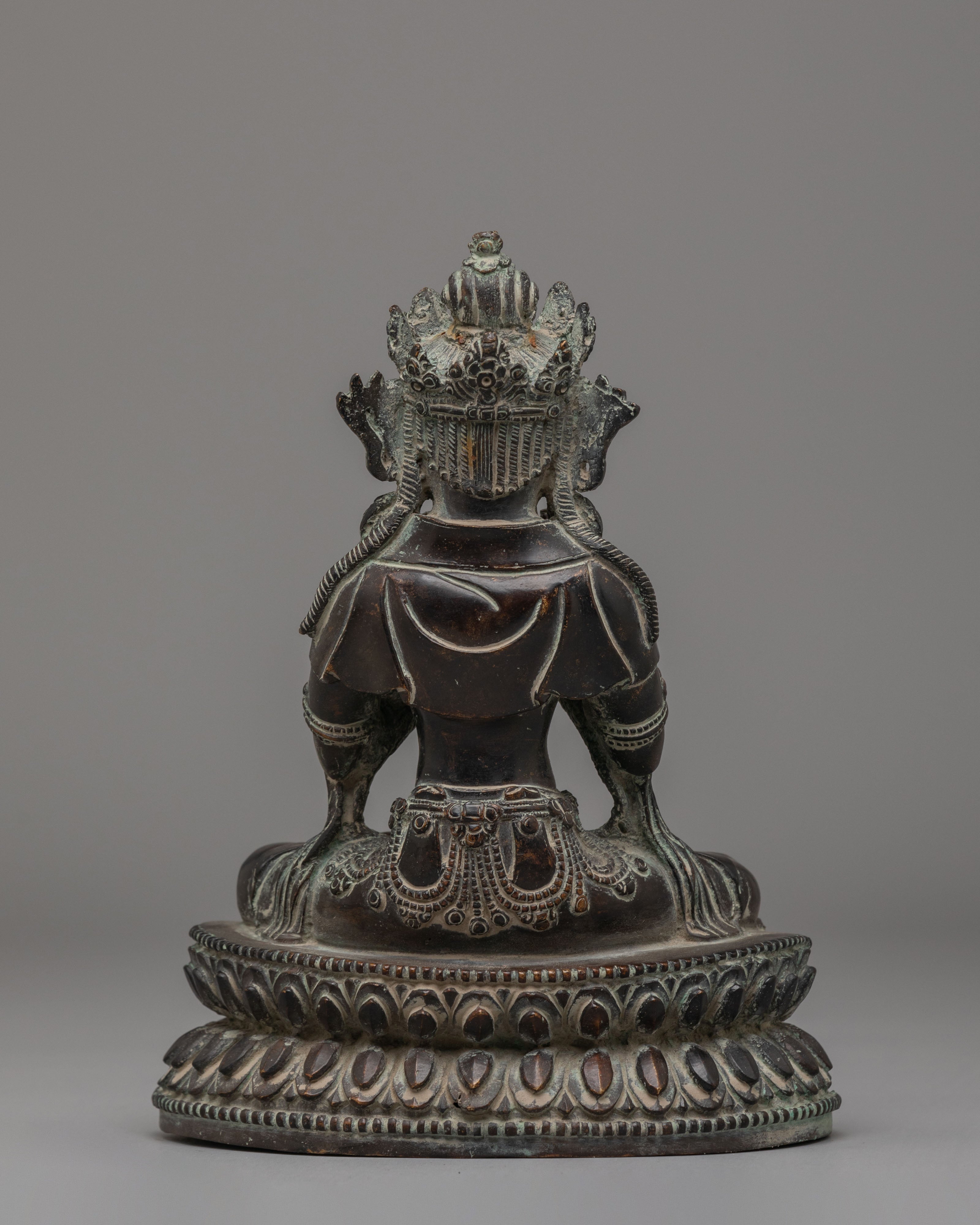 Traditional Akasagarbha Statue | Oxidized Copper Buddhist Sculpture