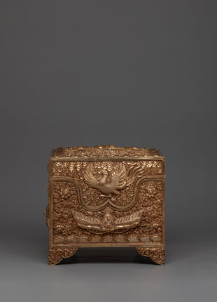 Copper Treasure Box with Gold Plating | Snow Lion Guardians