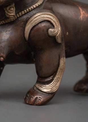 Tibetan Snow Lion Statue Set | Handcrafted Buddhist Guardian Figures