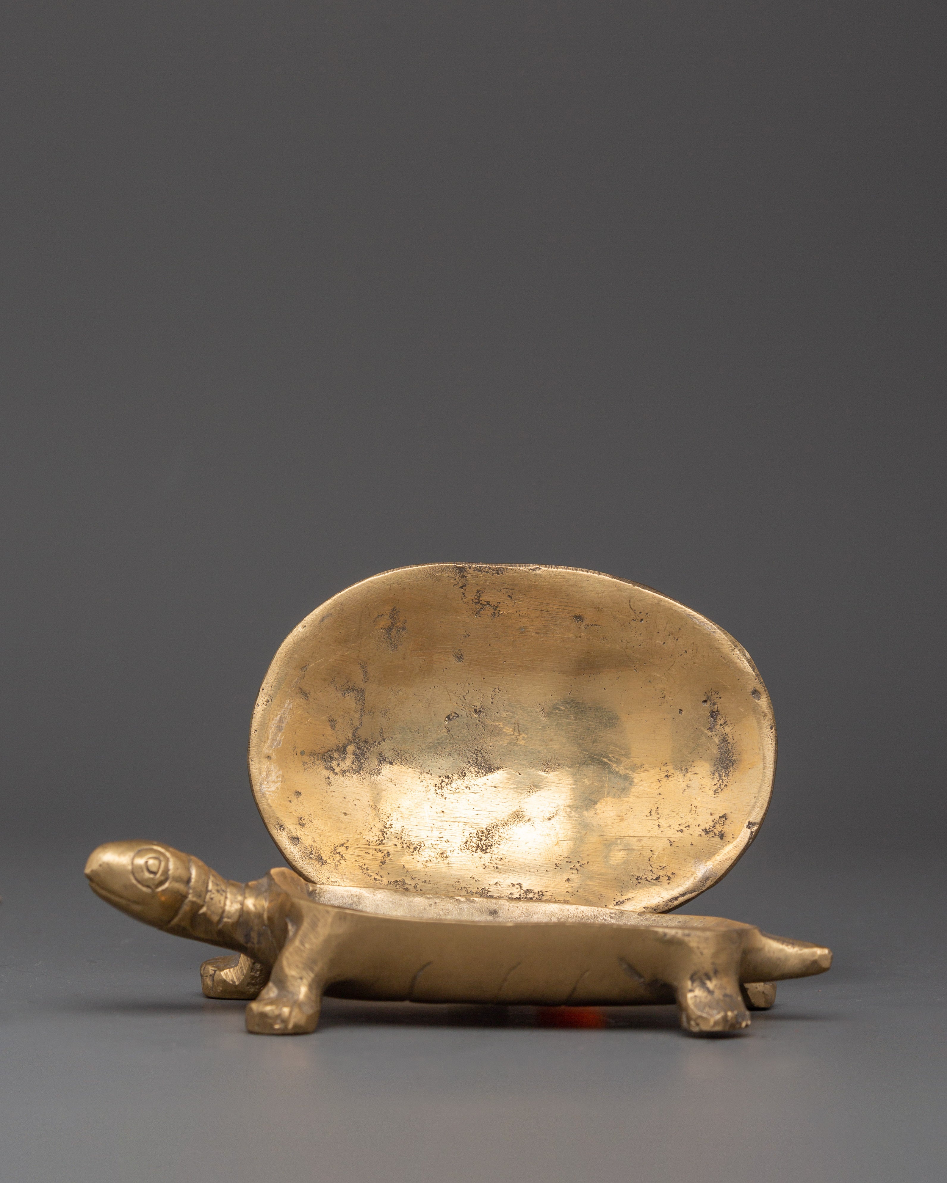 Handcrafted Tortoise Shape Container | Brass Turtle Decorative Vessel