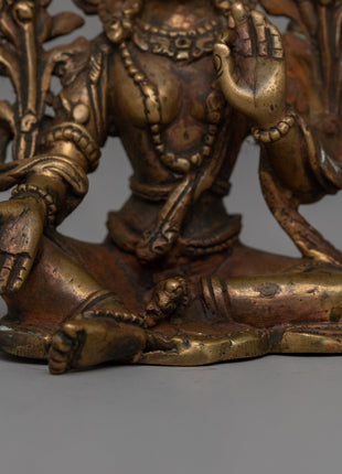 Handcarved Goddess Green Tara Figure | The Mother of Liberation