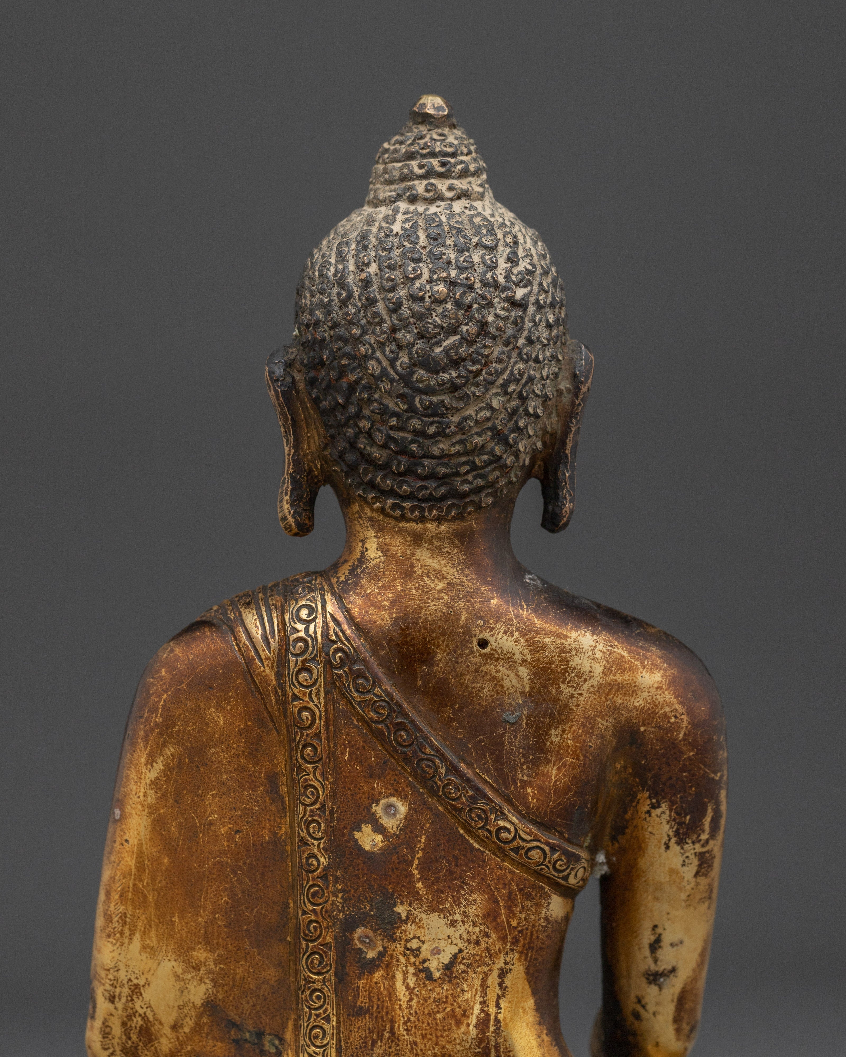 Copper And Gold Plated Shakyamuni Buddha Statue | Symbol of Calm and Divine Knowledge