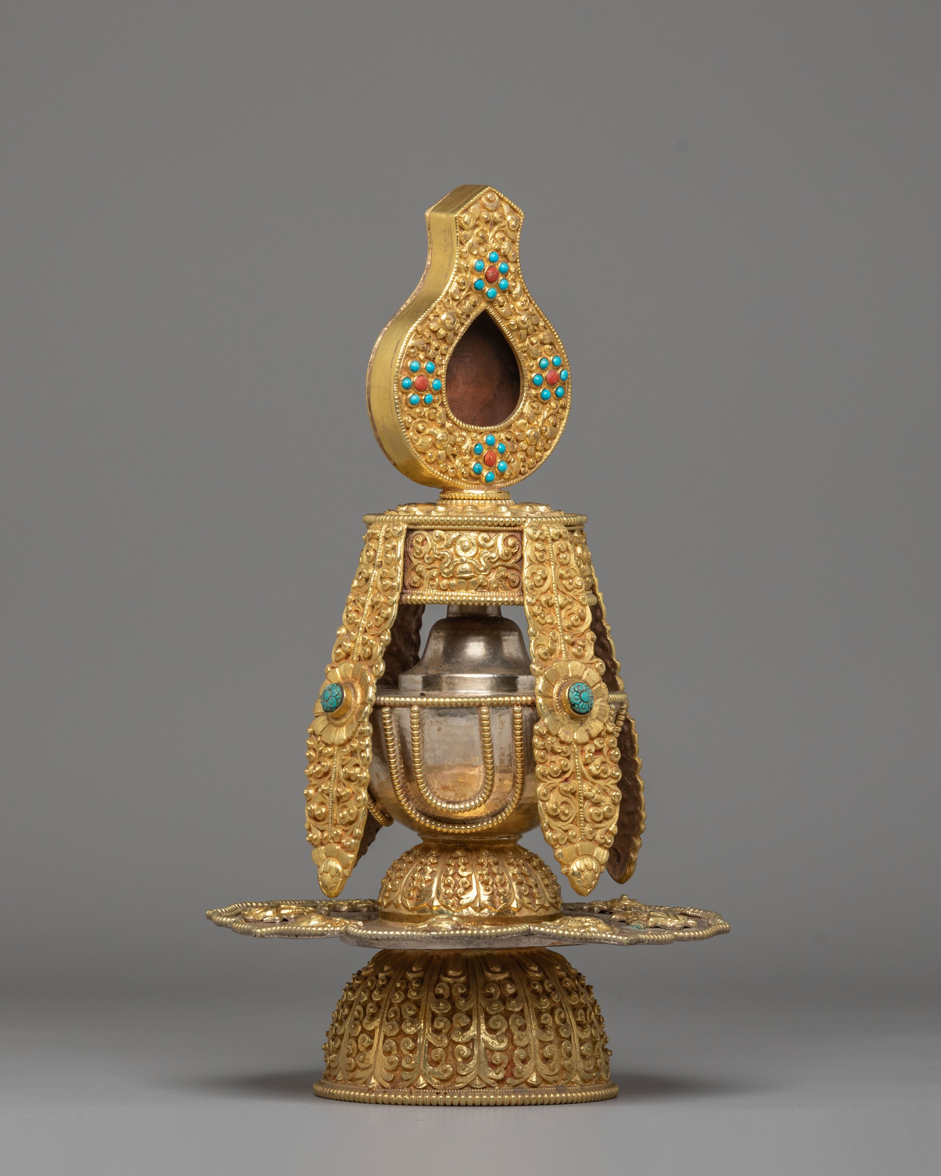 Himalayan Turquoise-Inlaid Life Vase | Sacred Ritual Artifact