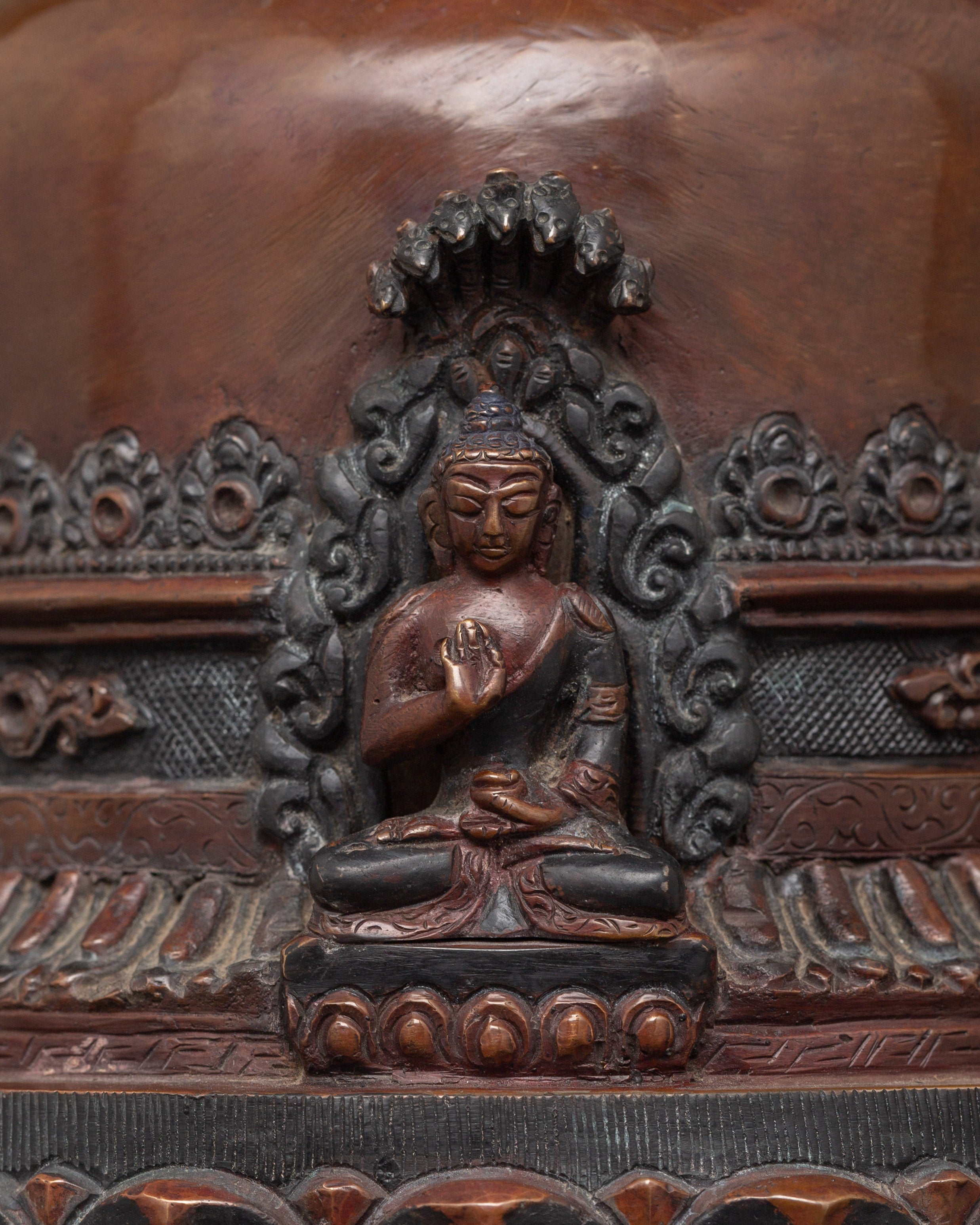 Copper Oxidized Stupa | Sacred Tibetan Shrine of Enlightenment