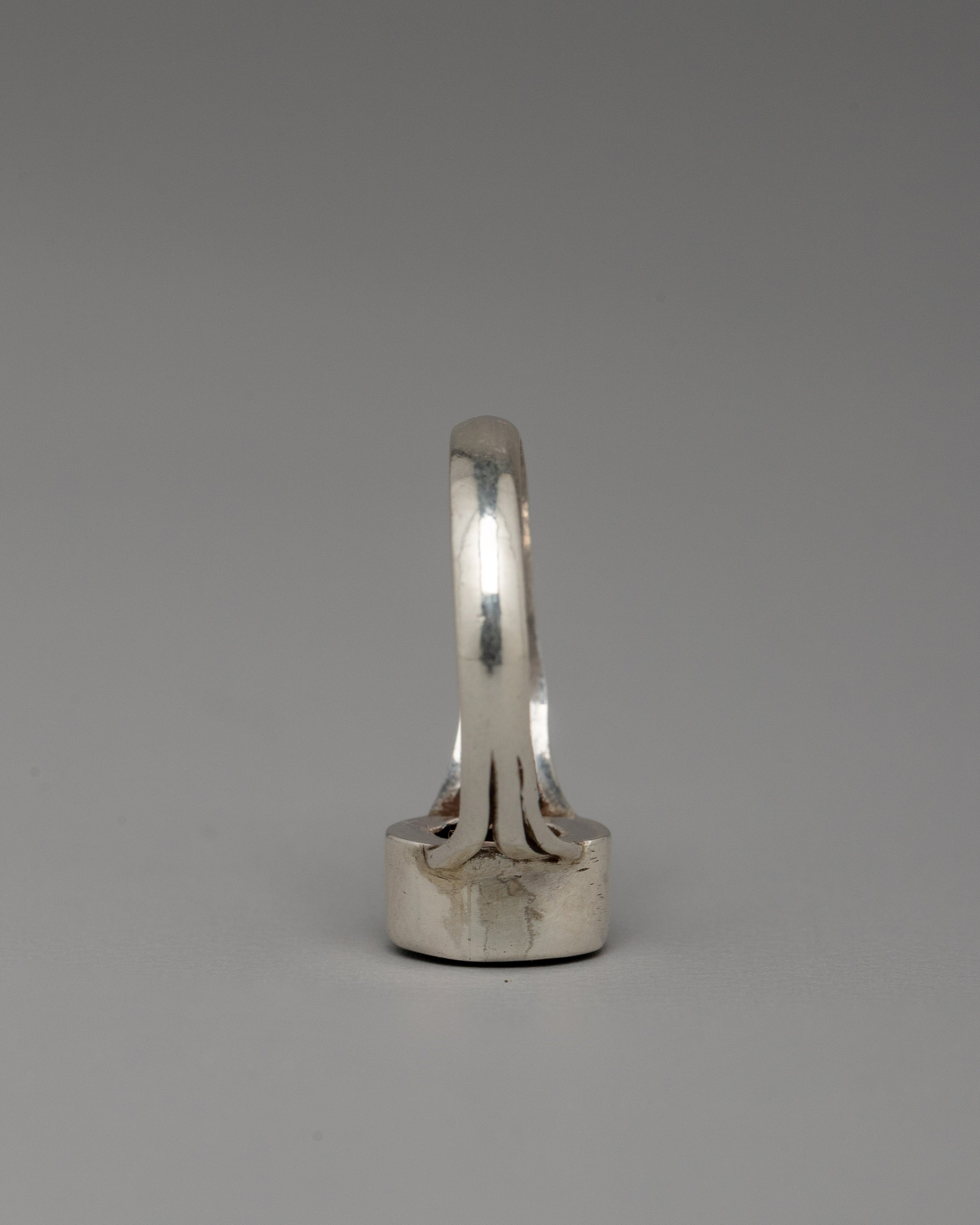 Hand-crafted Silver Ring with Artificial Stone | Perfect for Daily Wear & Special Occasions