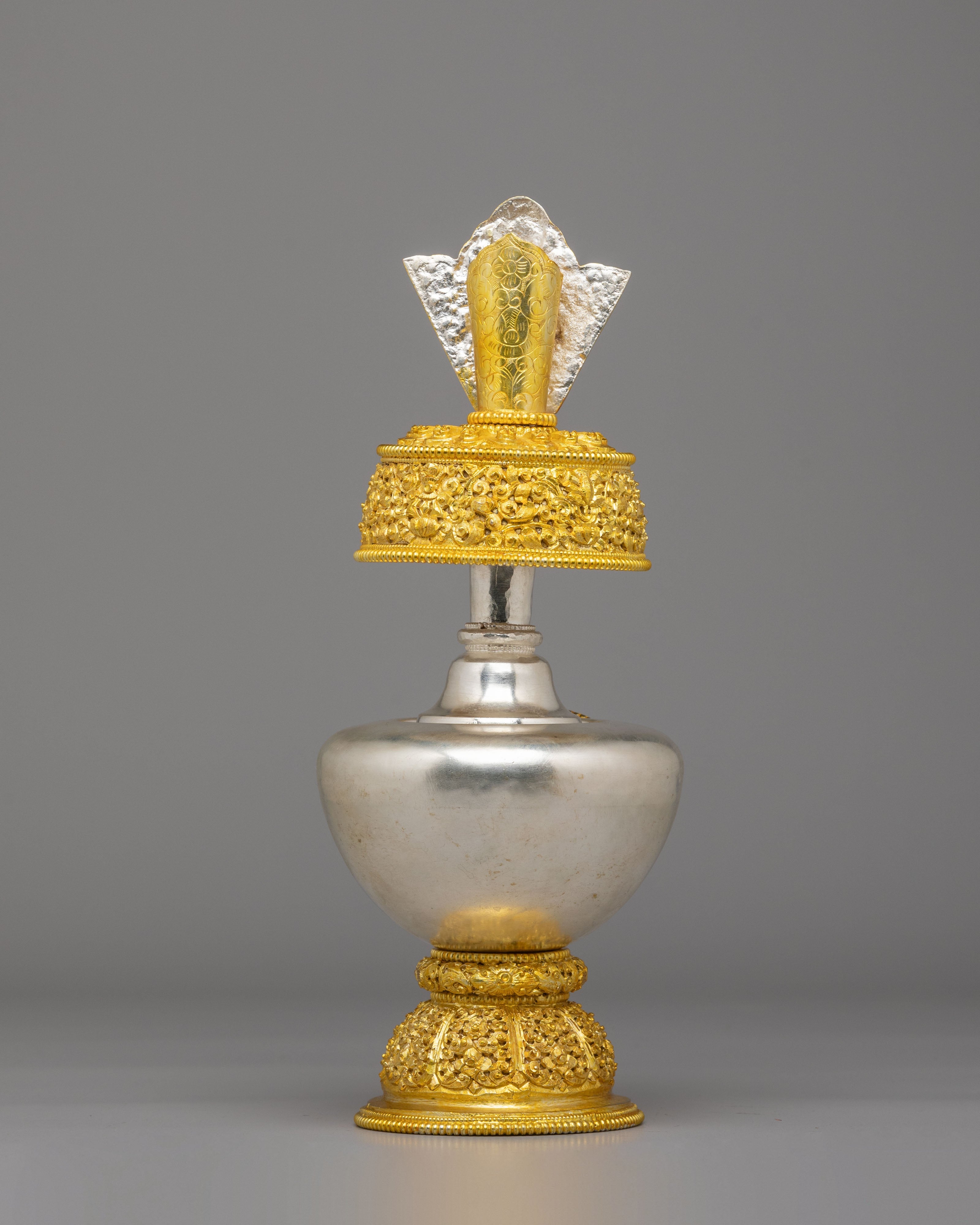 Handmade Tibetan Bhumba Set | Sacred Ritual Offering Vessel for Altars