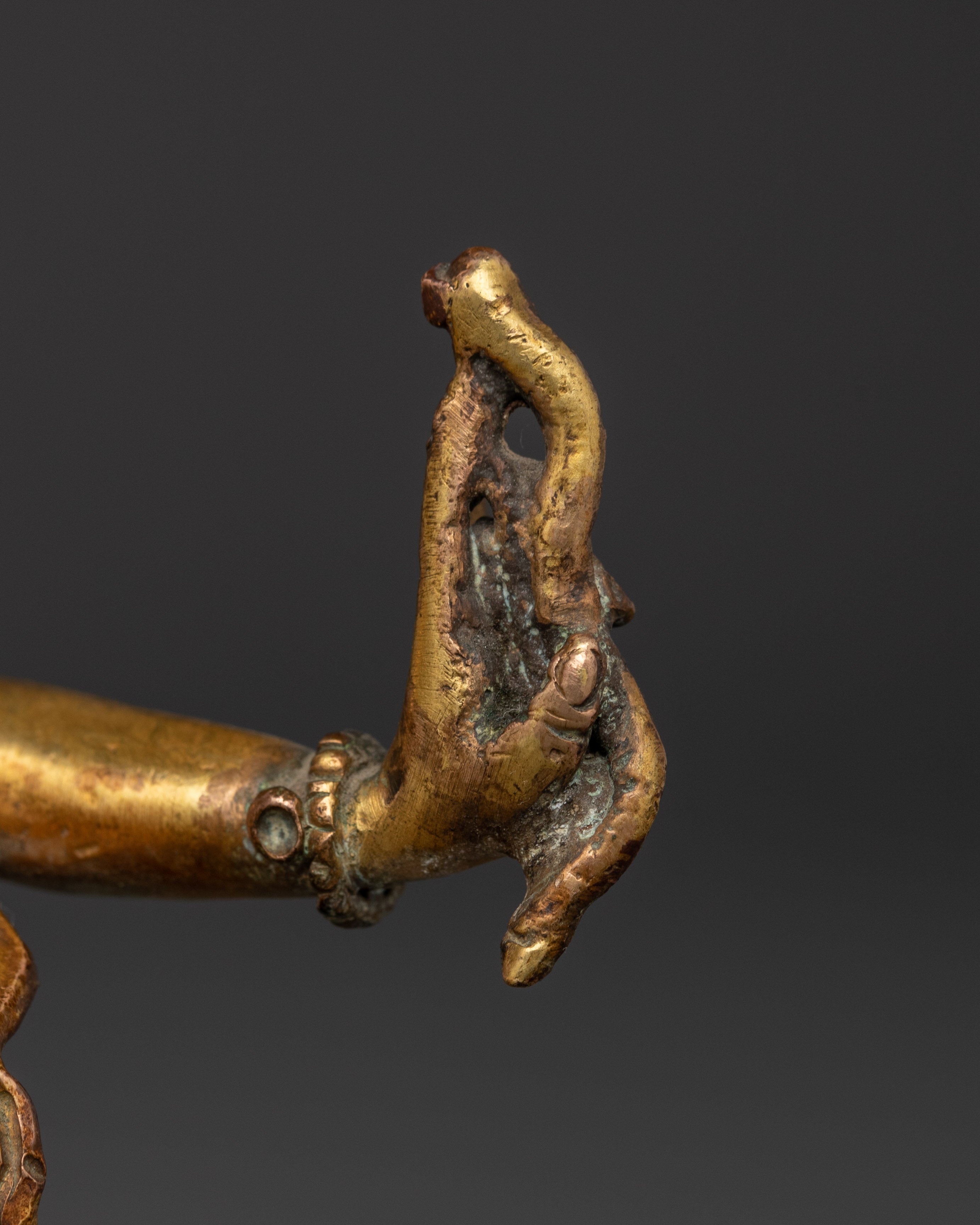 Maha Manjushri Copper Statue | Tibetan Bodhisattva of Wisdom with Sword and Book