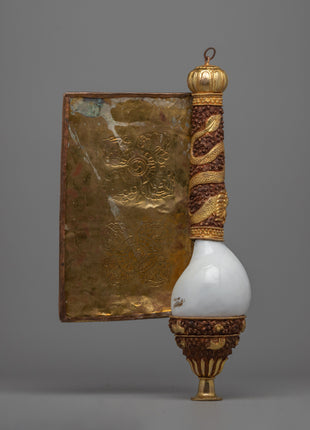 Tibetan Buddhist Offering Conch | Handcrafted Sankha Ritual Shell