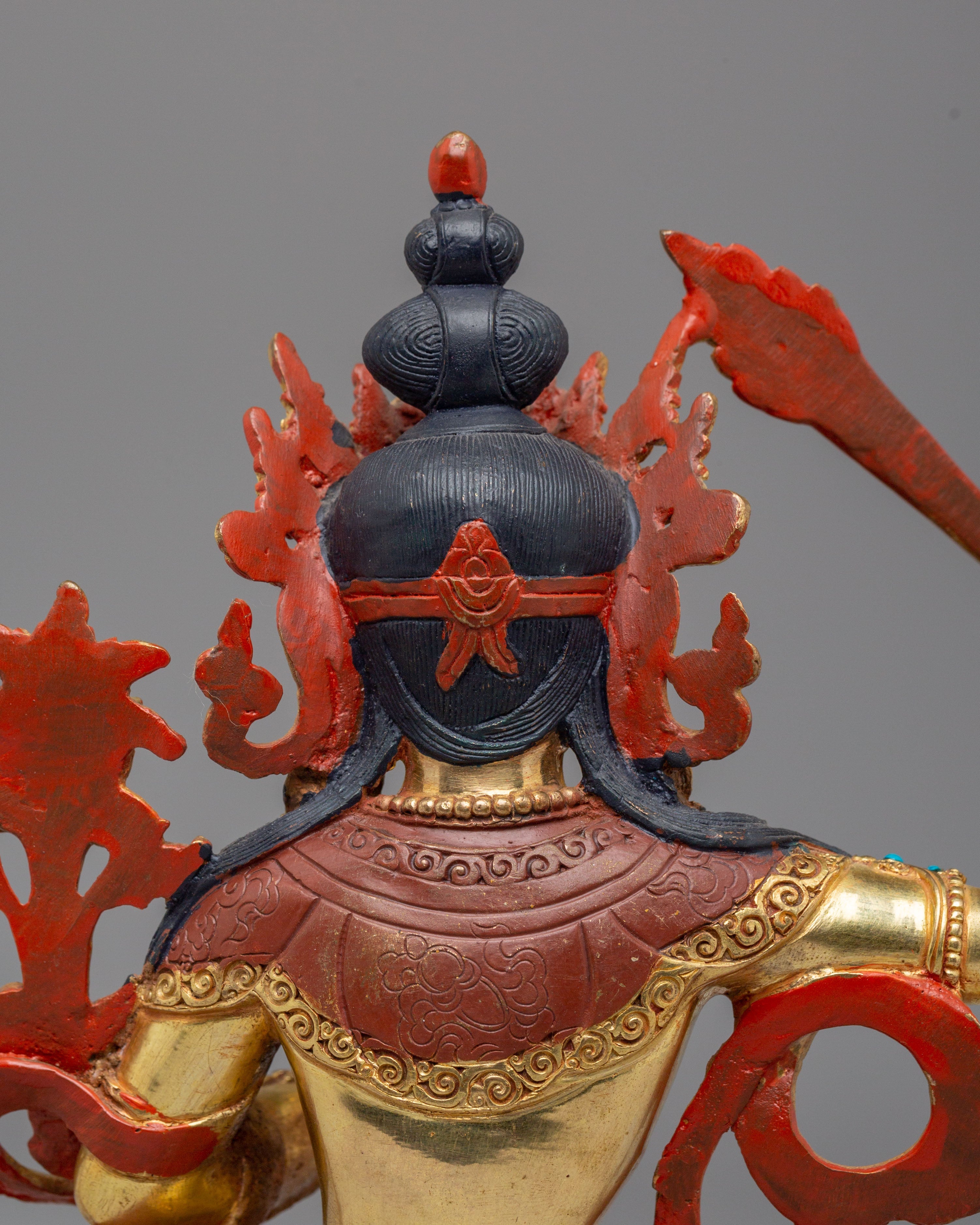 Handcrafted Tibetan Manjushri Bodhisattva Figurine for Decor