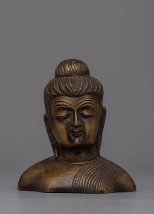 Sacred Brass Buddha Head