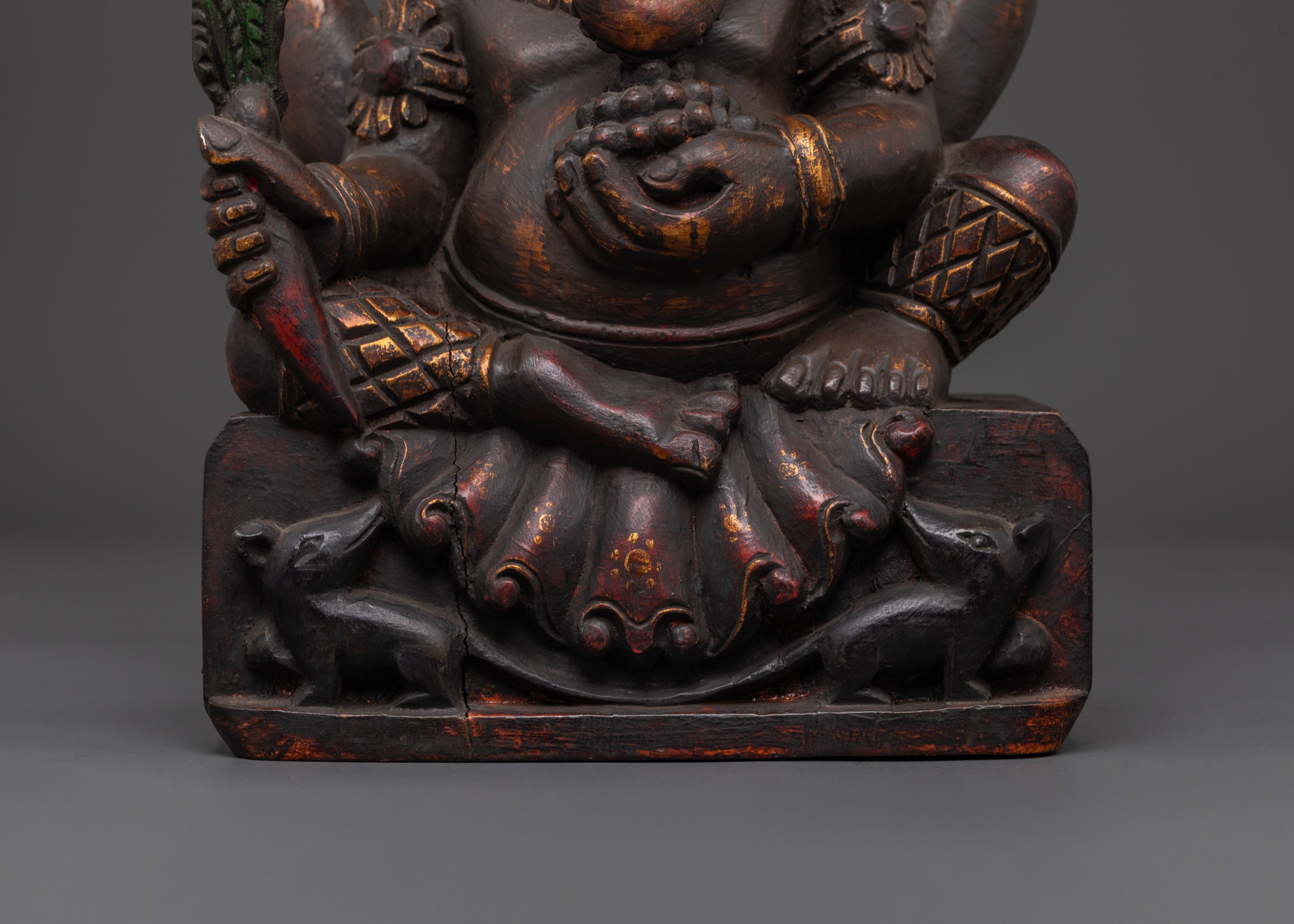Divine Symbol of Wisdom Ganesha Sculpture | Hindu Elephant God Statue