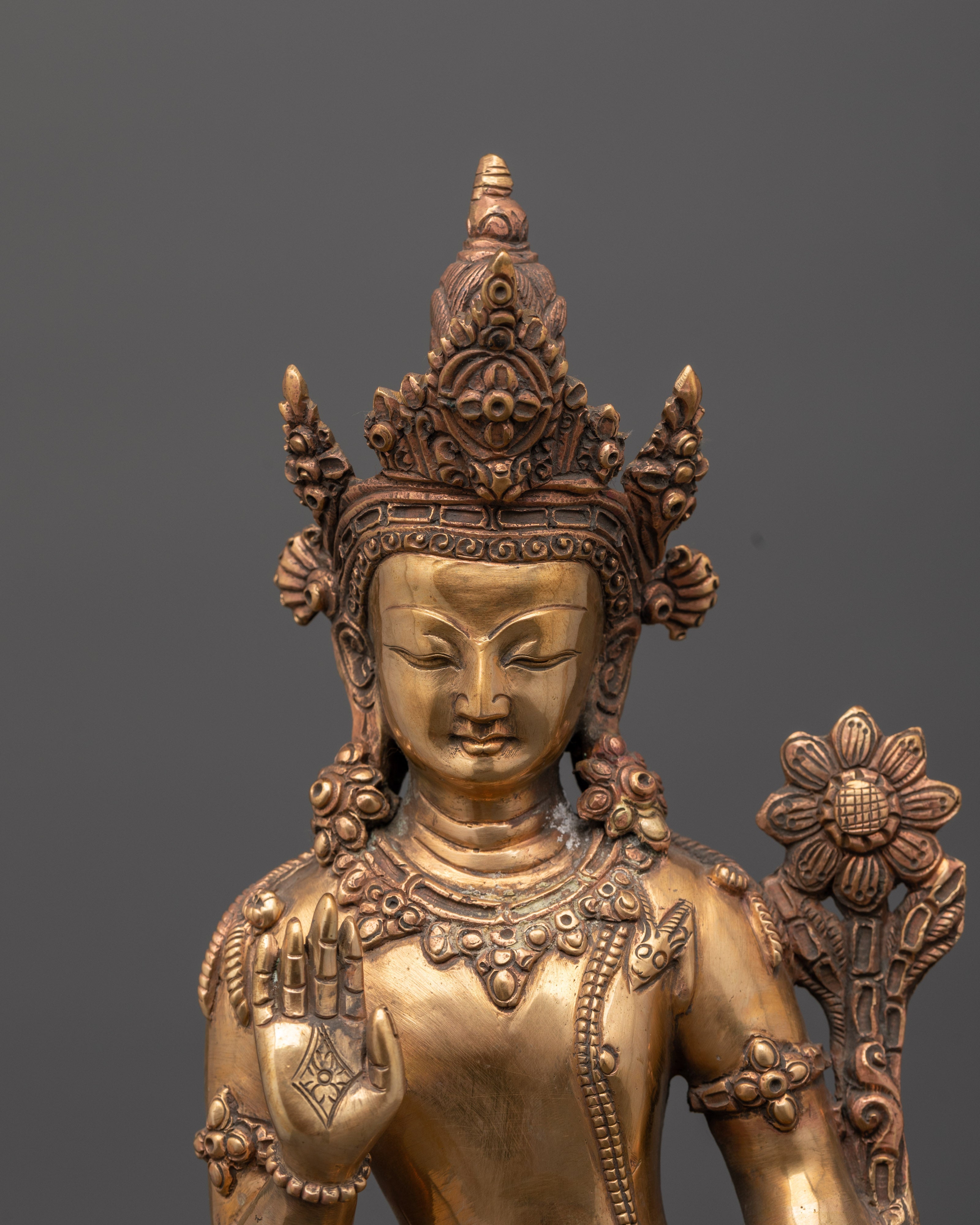 Fearless Compassion Copper Lokeshwor | Tibetan Bodhisattva