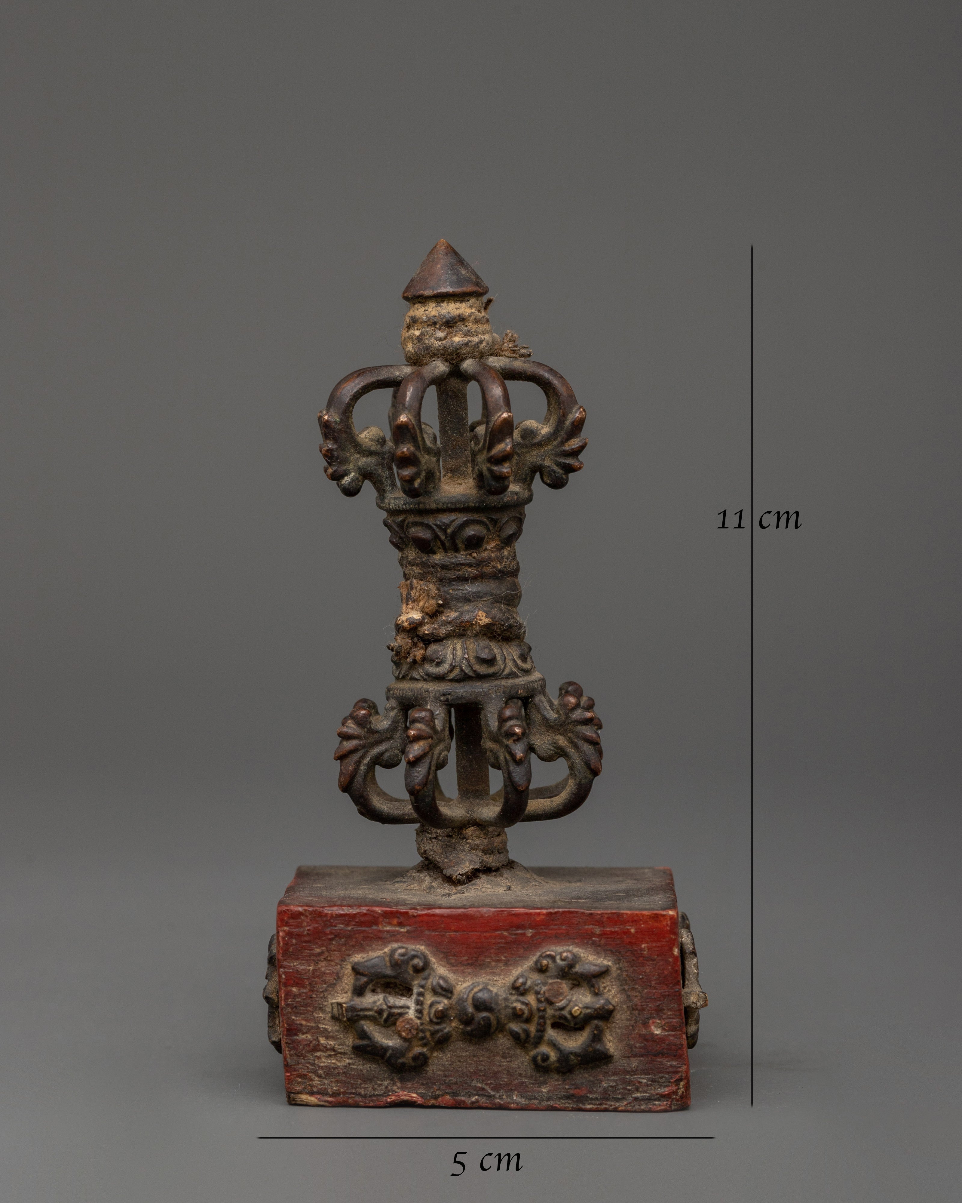 Himalayan Copper Vajra Stand - Handcrafted Tibetan Ritual Tool