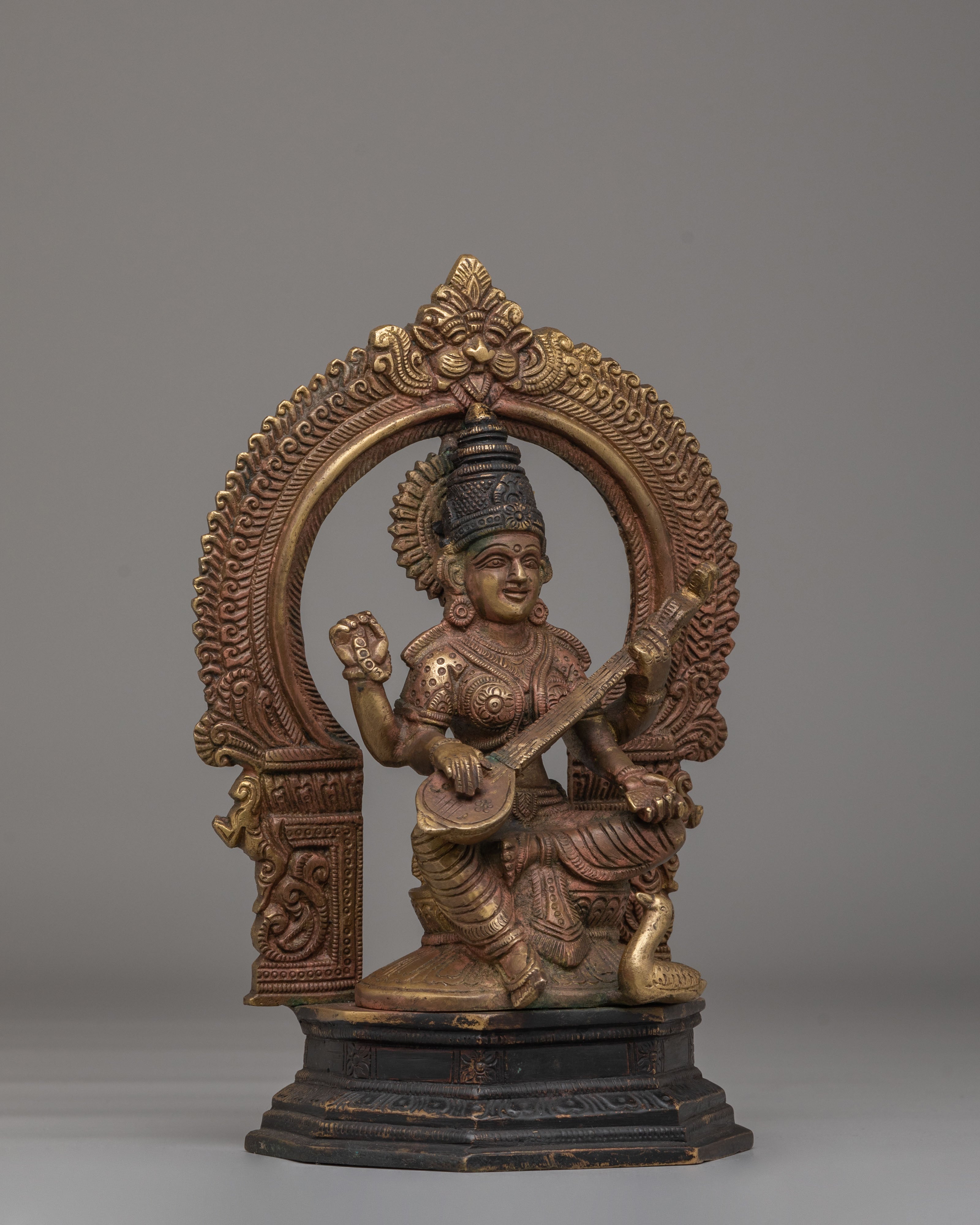 Sacred Divine Saraswati Veena Statue | Symbol of Wisdom and Creativity