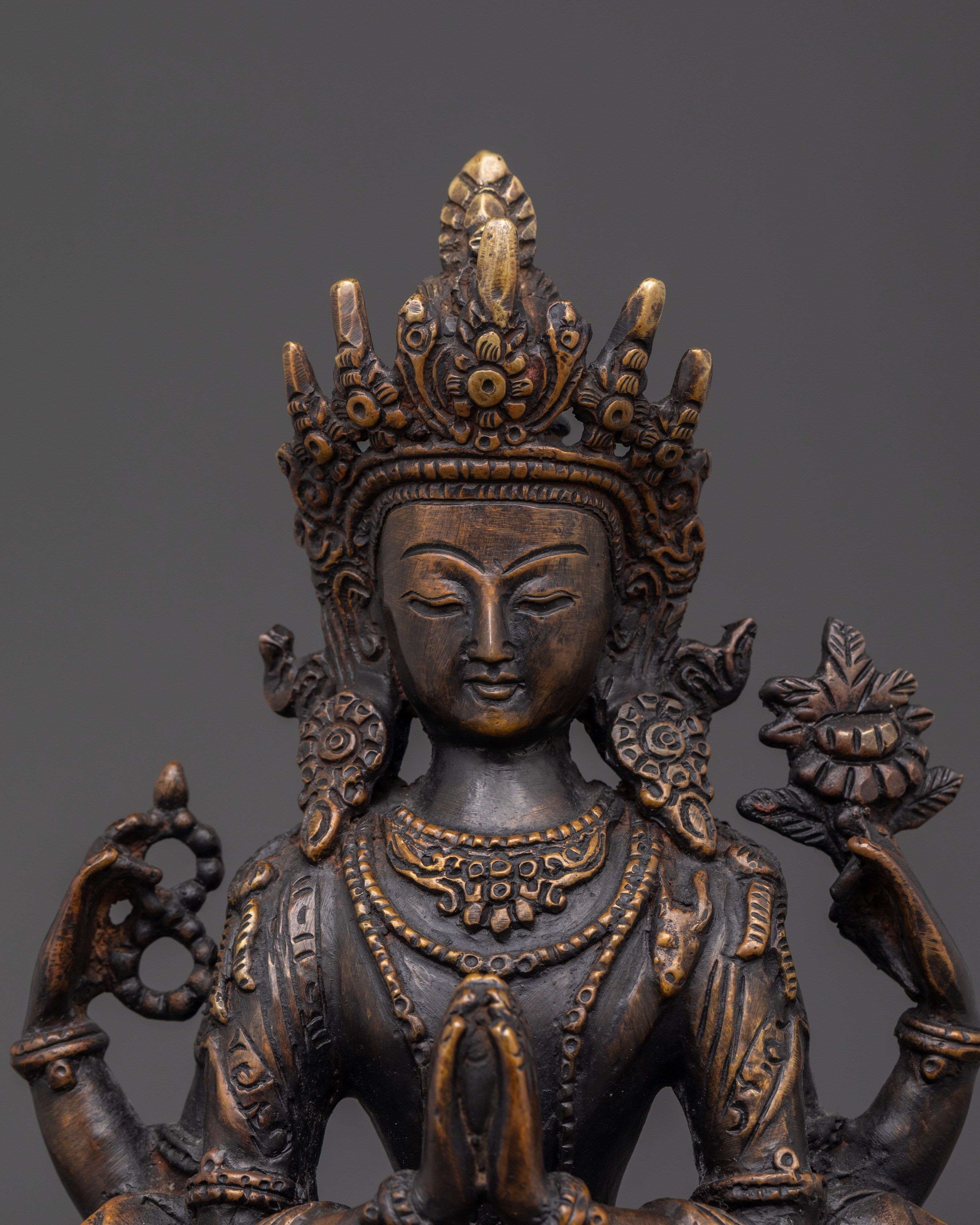 Four Armed Chenrezig Statues | Embodiment of Compassion | Home Decor
