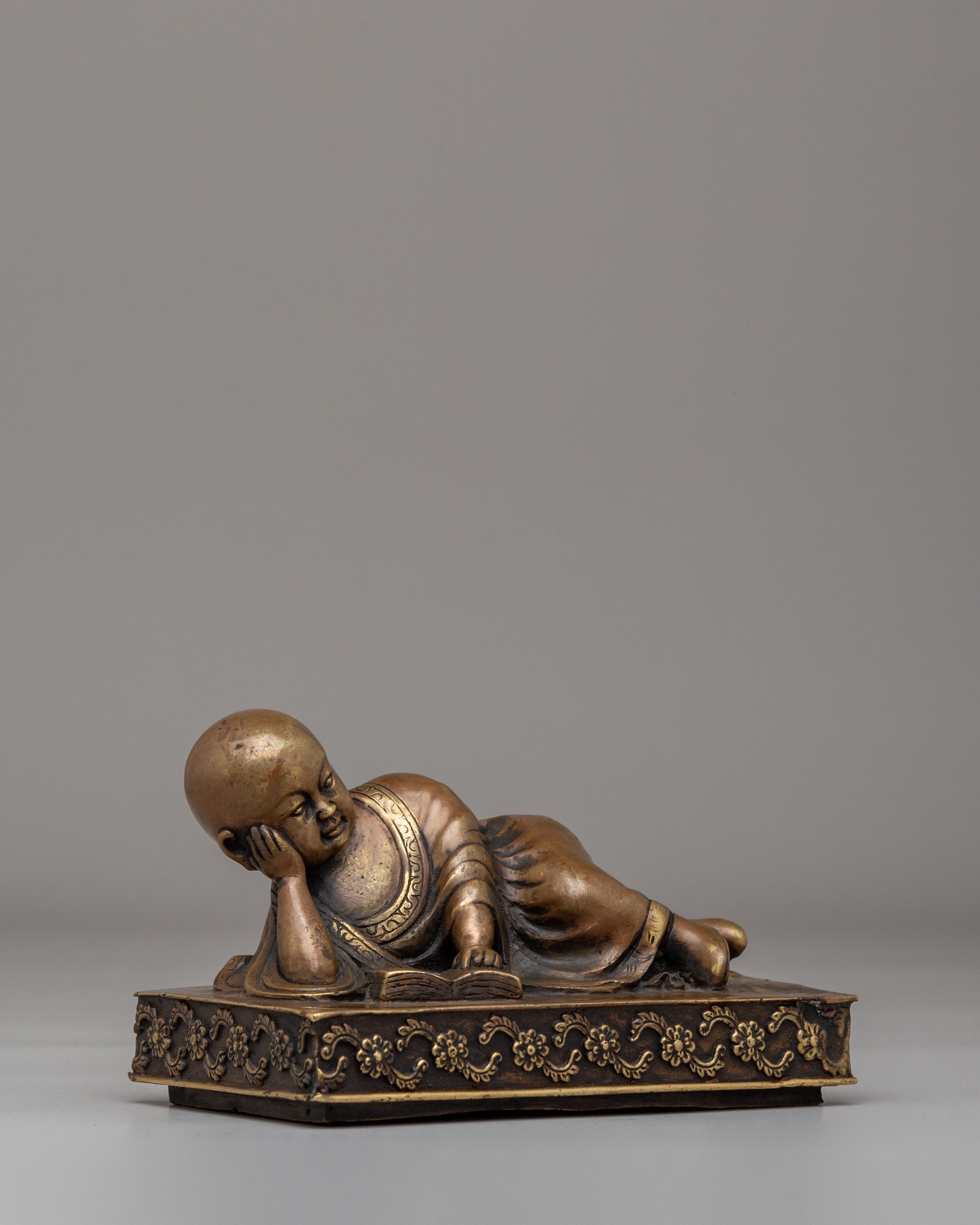 Buddhist Little Monk Statue | Handcrafted Bronze Tibetan Art
