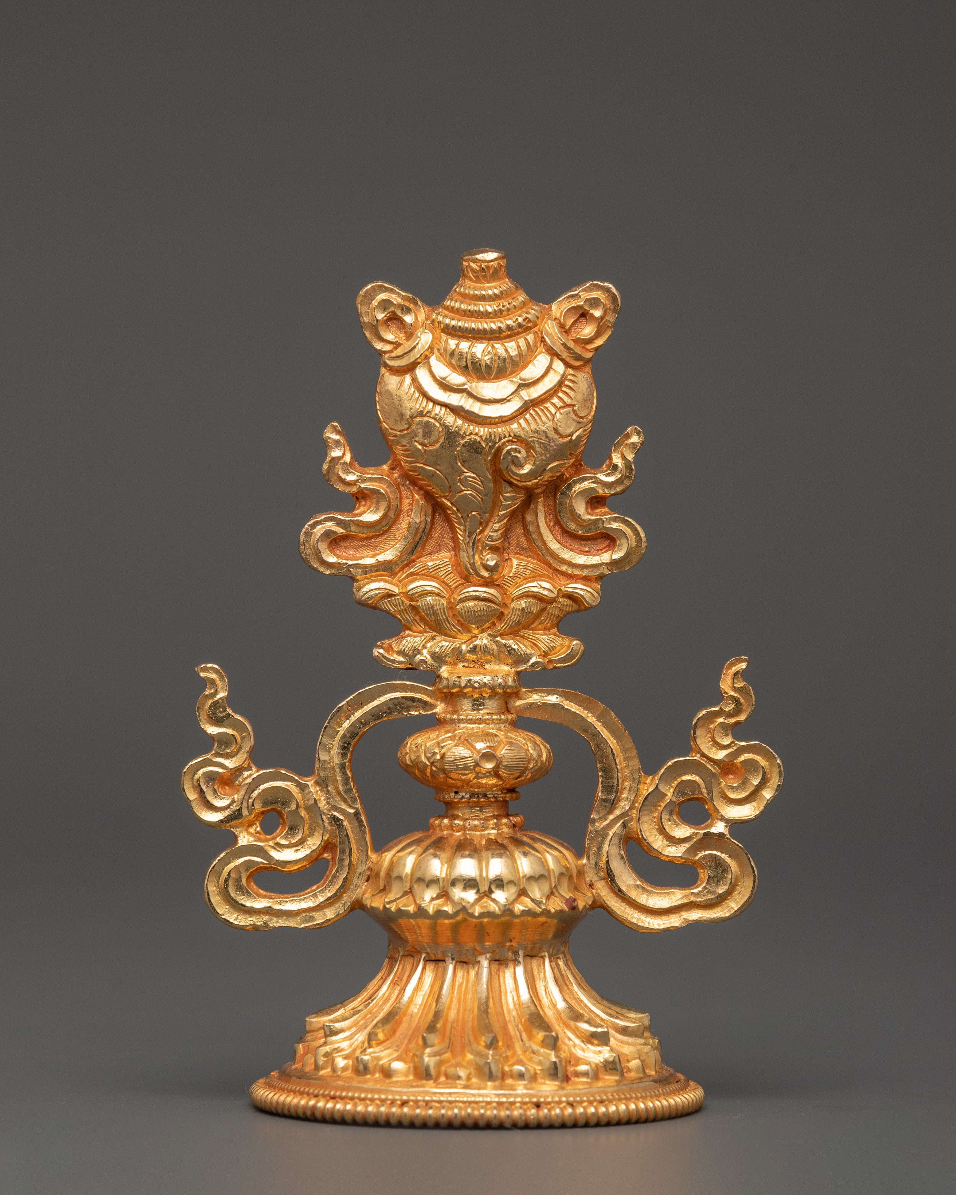 Gold-plated copper 8 Auspicious Symbols | Tibetan Buddhist Altar Decor