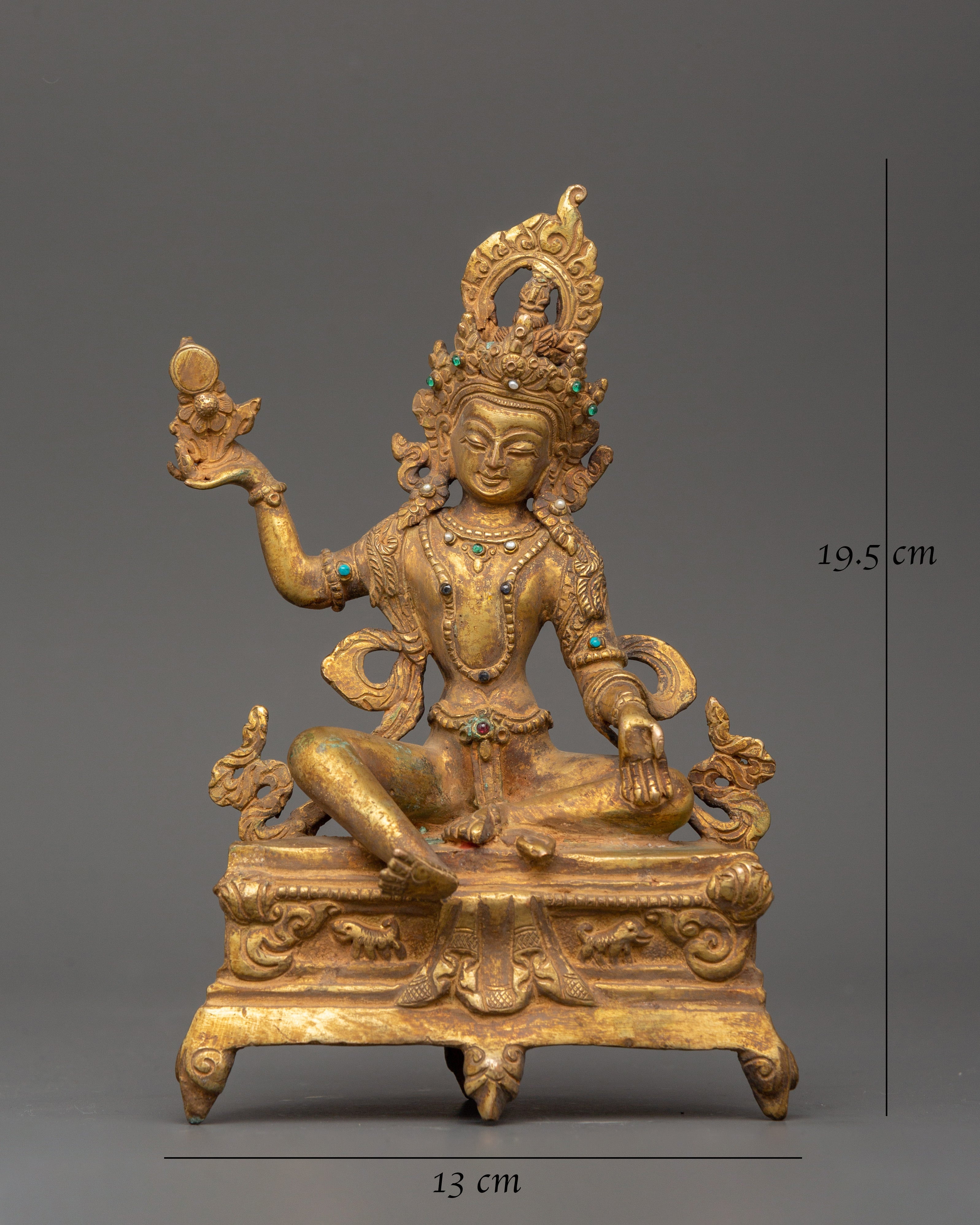 Bodhisattva Statue with Antique Finish | Altar and Shrine Craft
