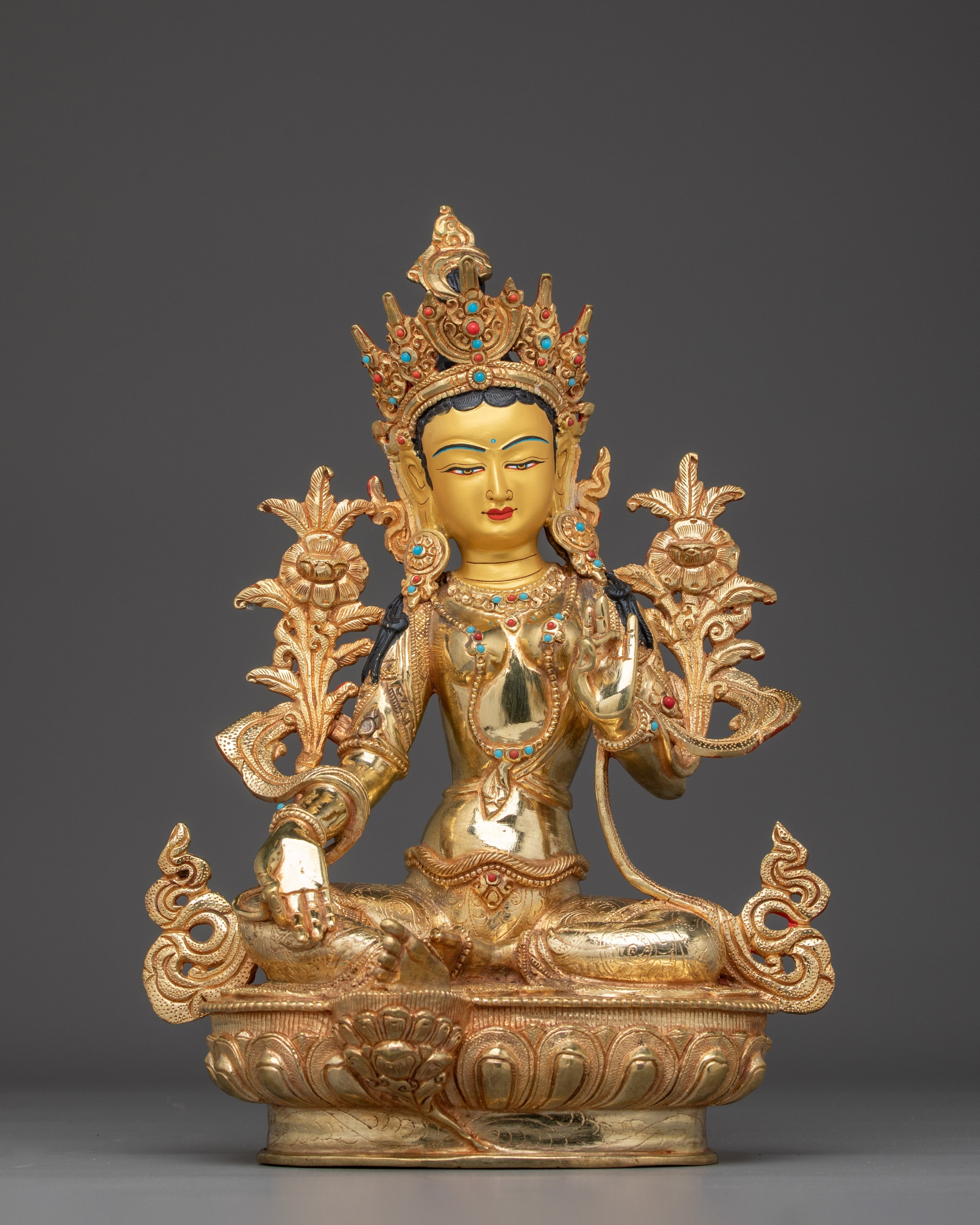 Golden Shyama Tara Handcrafted Statue 