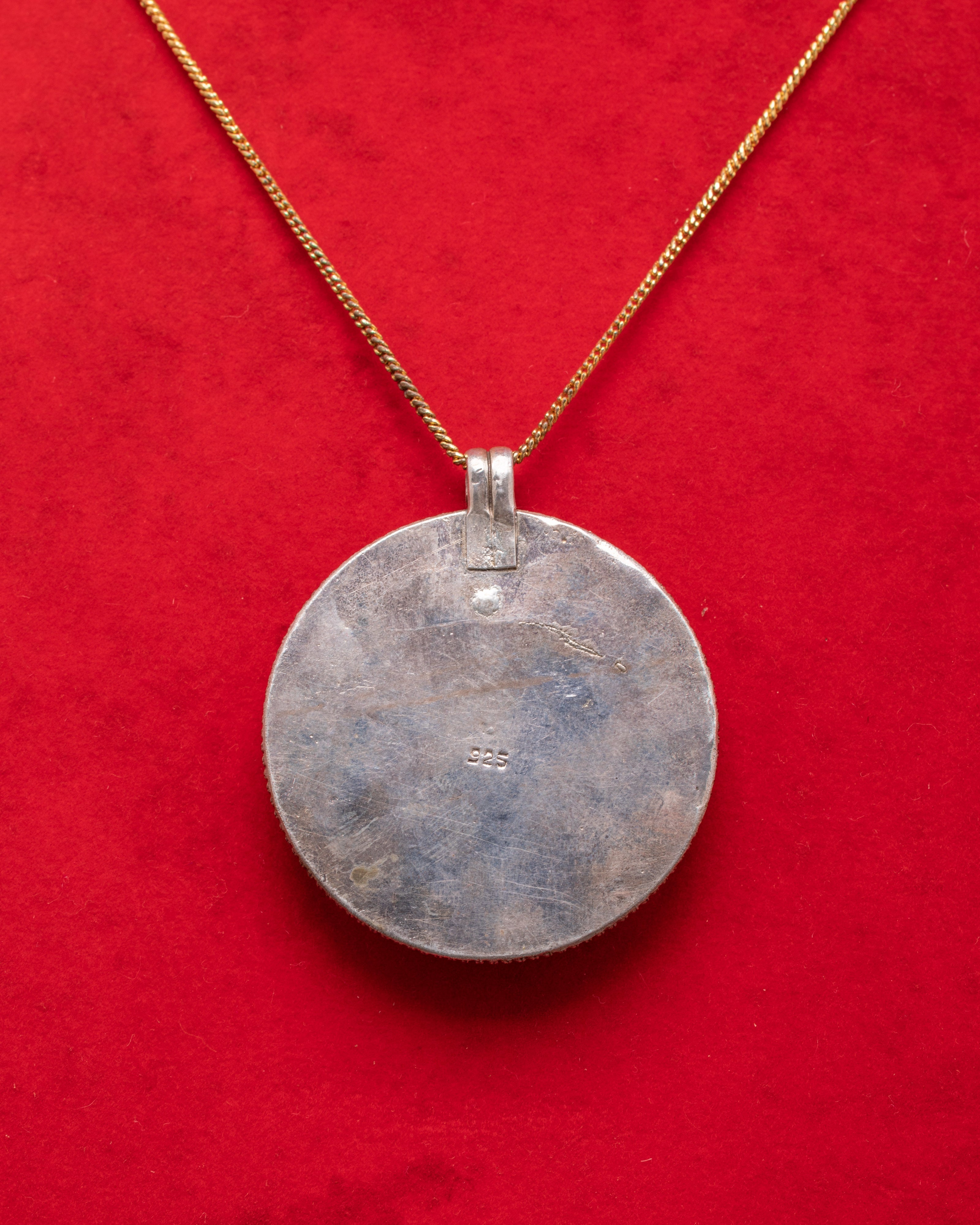 Traditional Himalayan Pendant | Handmade Silver Pendant with Coral & Turquoise