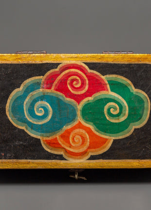 Hand-Painted Tibetan Wooden Box | Colorful Himalayan Home Decor