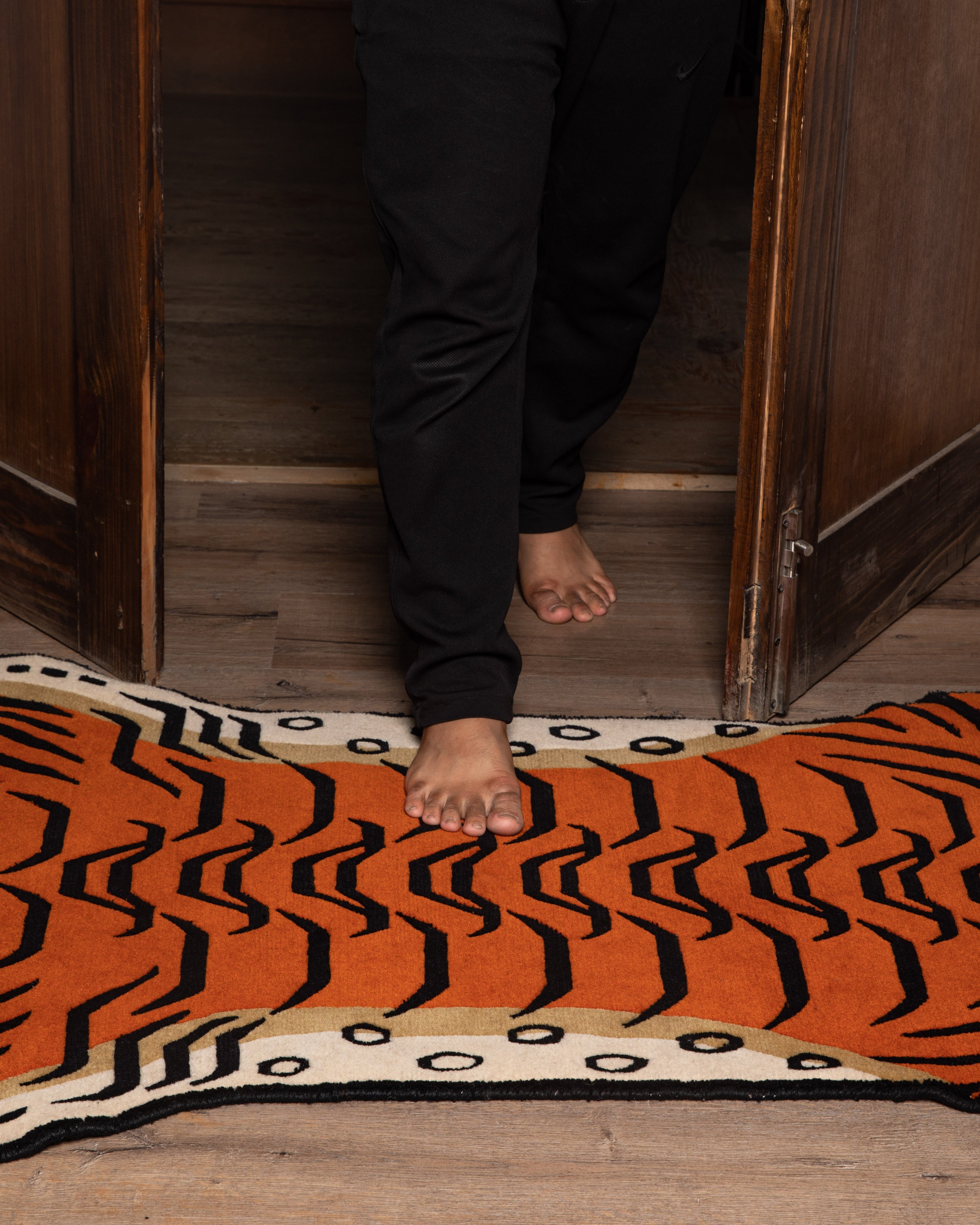 Handmade Decorative Tiger Rug | Hand-Knotted with 100% Tibetan & New Zealand Wool