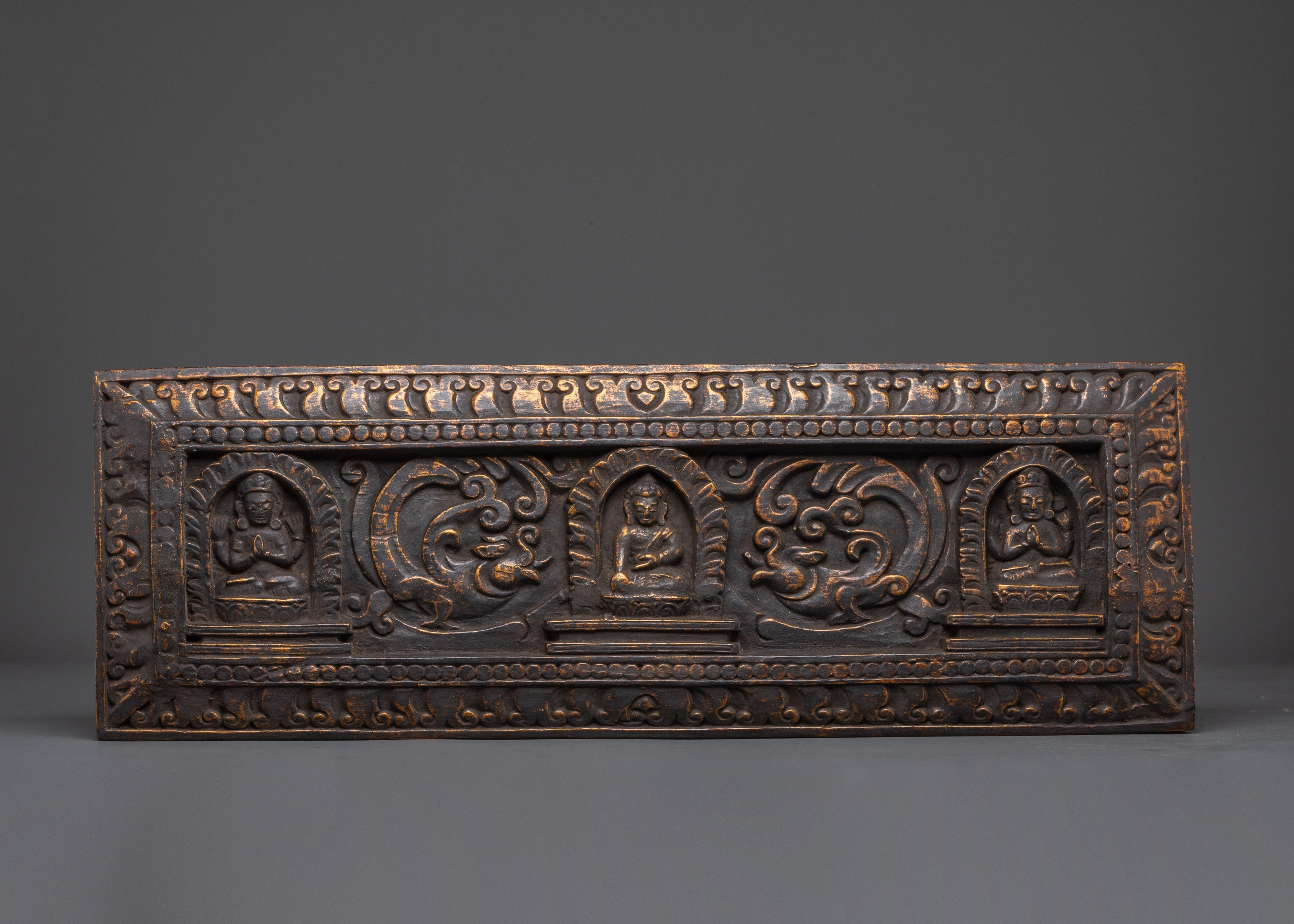 Traditional Buddhist Book Cover | Antique Brass Scripture Protector