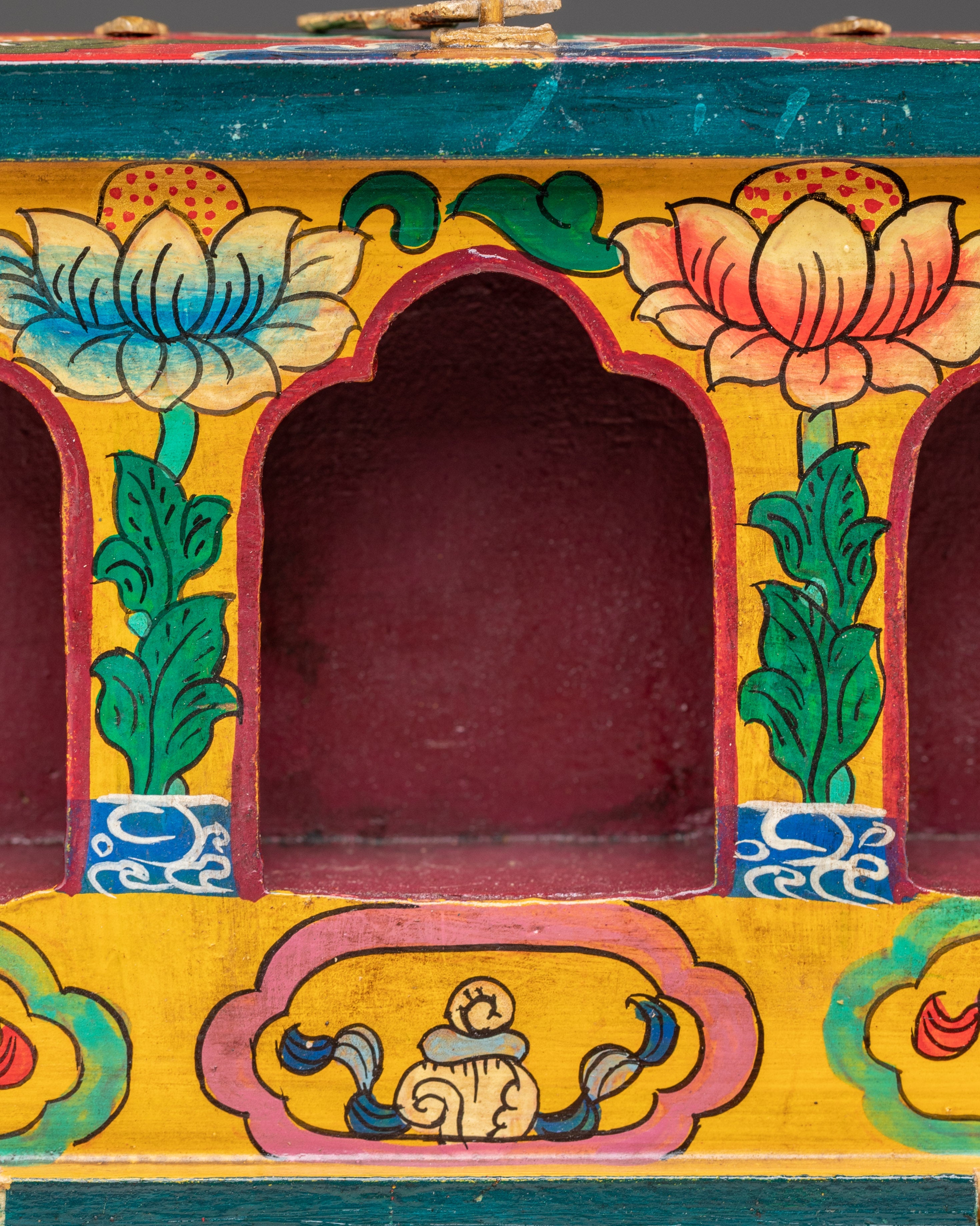 Handmade Traditional Himalayan Altar Box | Tibetan Ritual Shrine