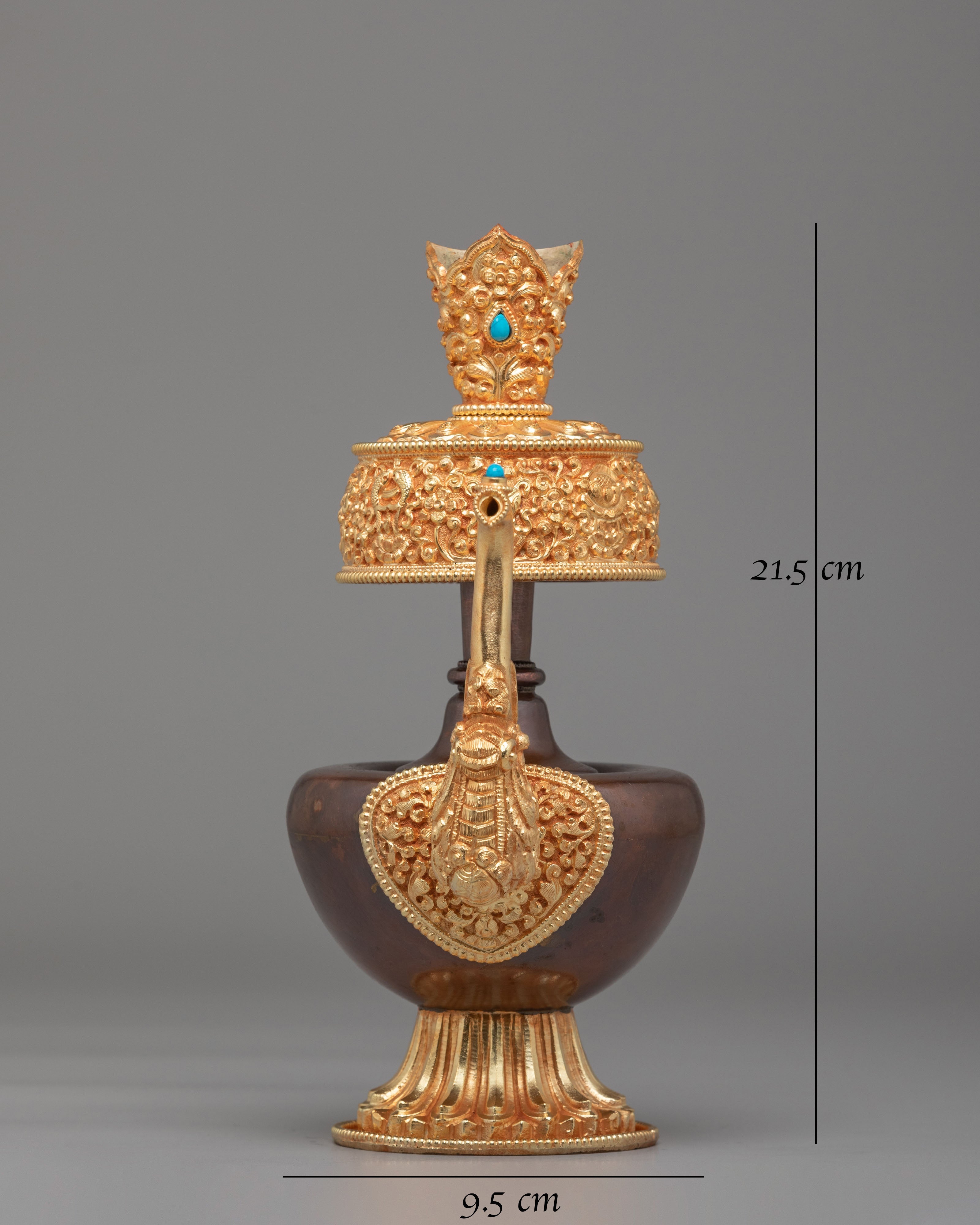 Gold Plated Tibetan Bhumba | Handcrafted Ritual Vessel