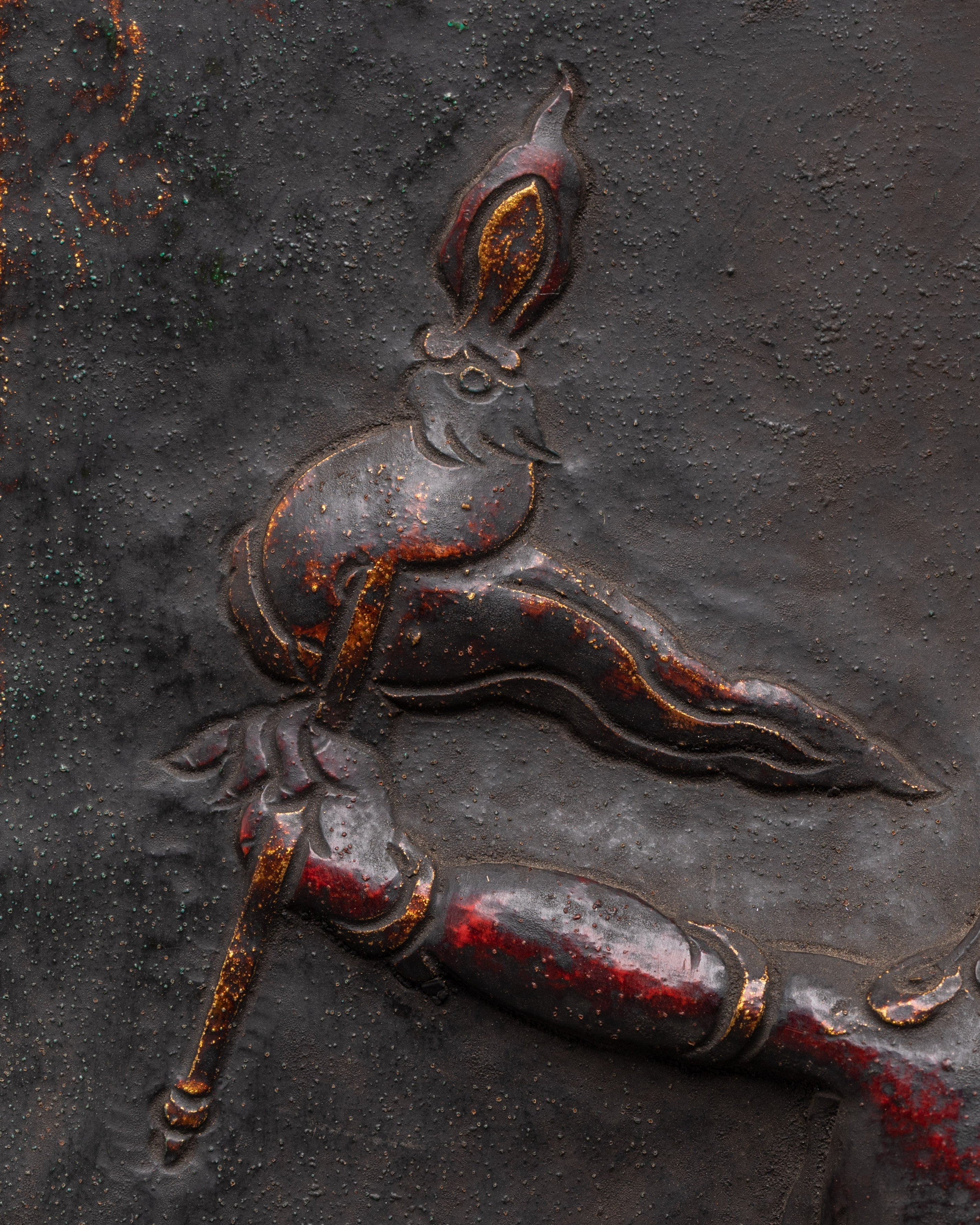 Sacred Guardian Sculpture Wall Hanging | Brass Plaque for Spiritual Spaces