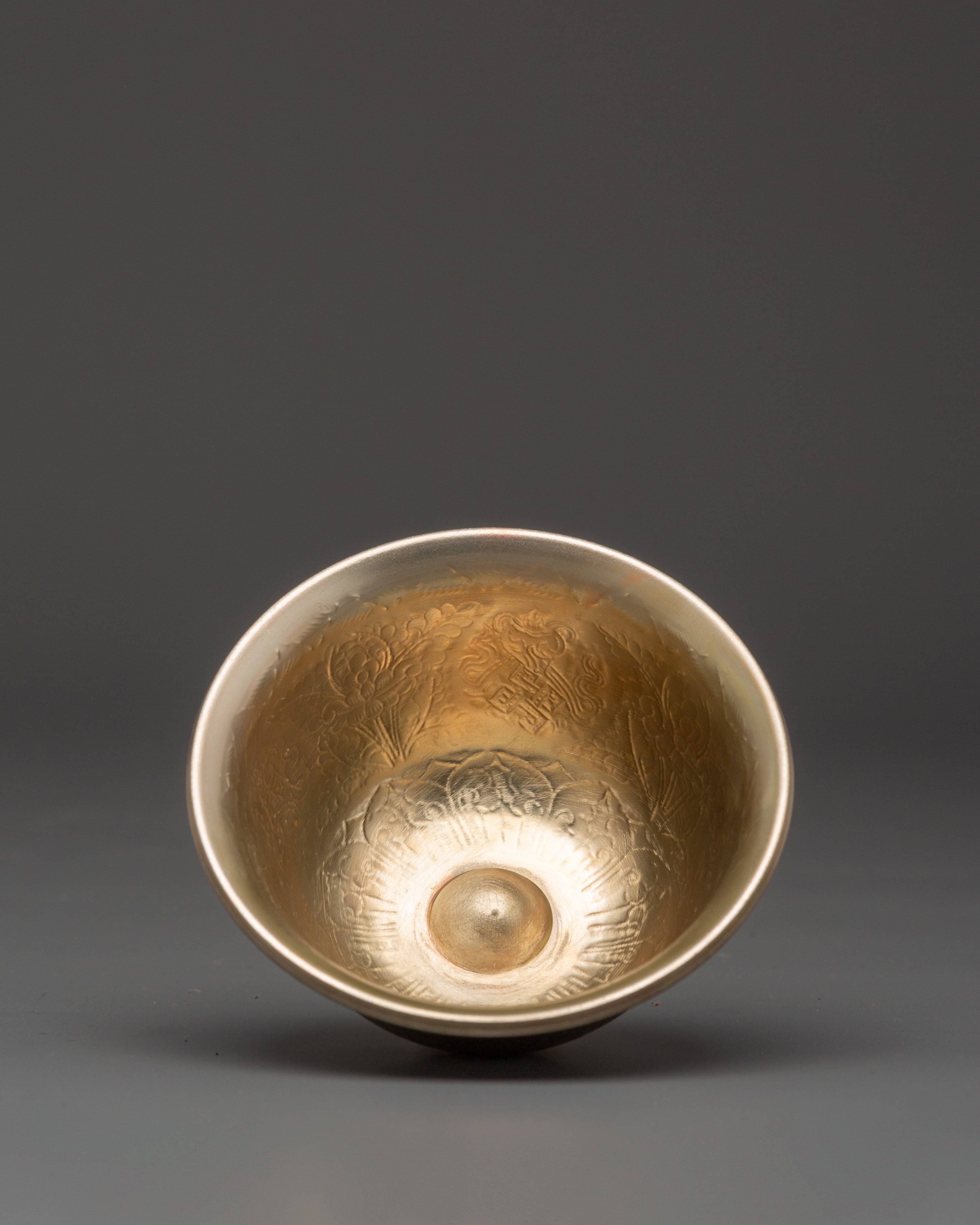 White Metal Offering Bowl Set | Tibetan Ritual Water Bowls